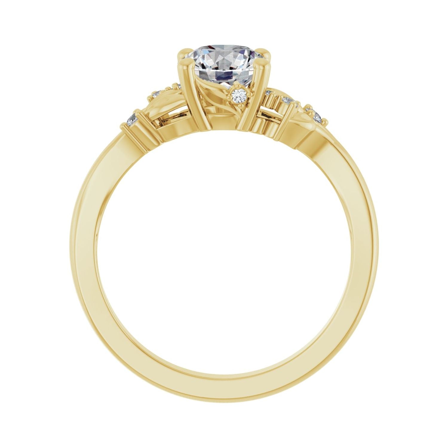 Zelie — Round center, yellow gold