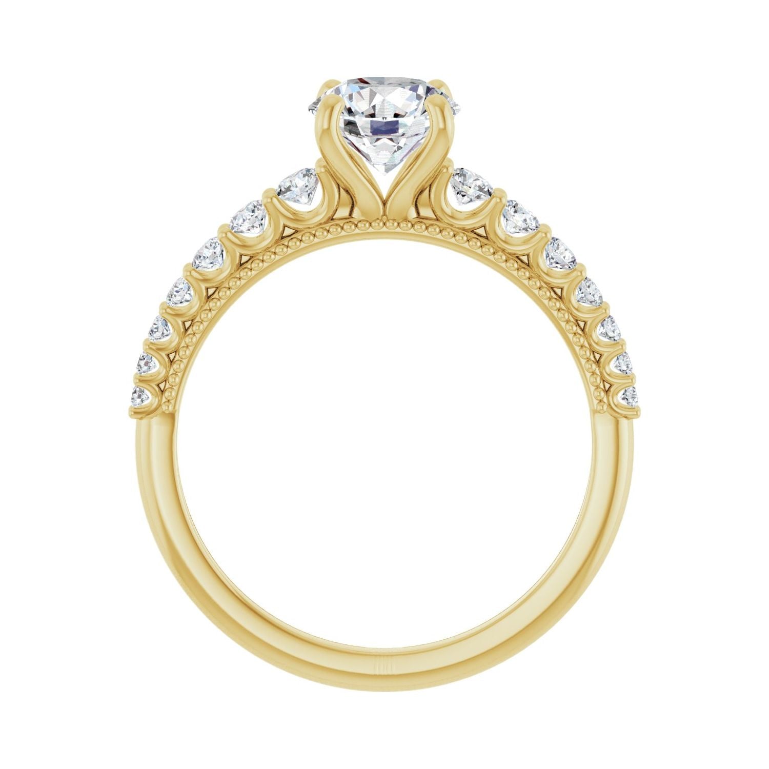 Aileen — Round center, yellow gold