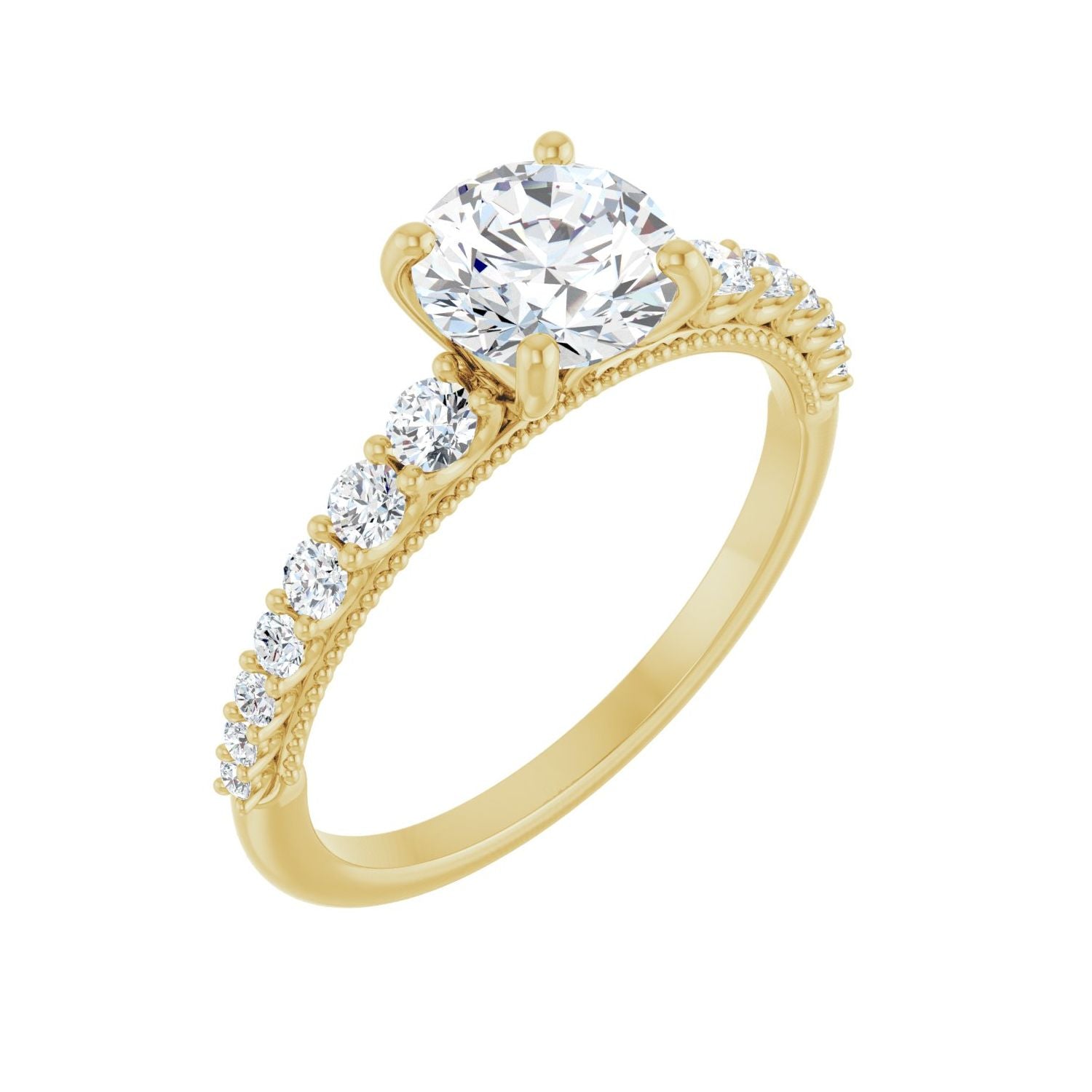 Aileen — Round center, yellow gold
