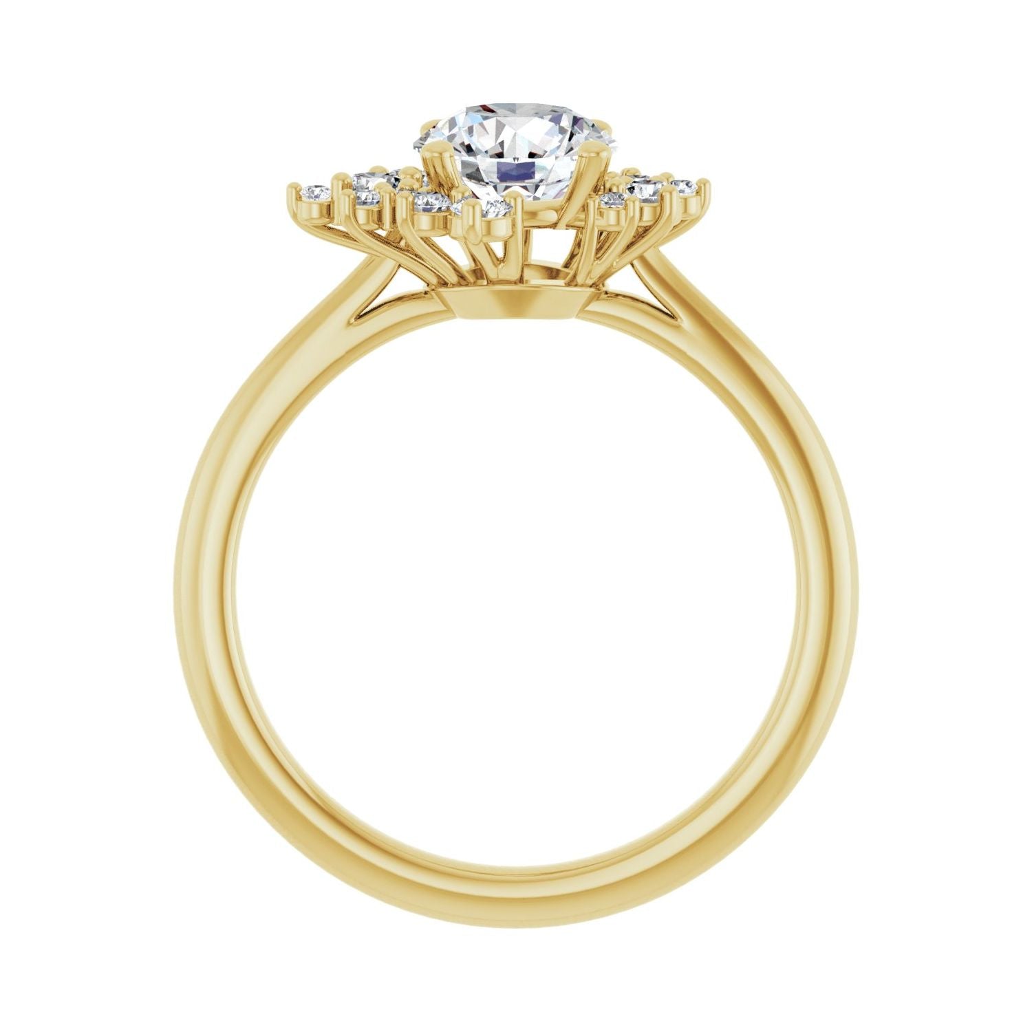 Bethan — Round center, yellow gold