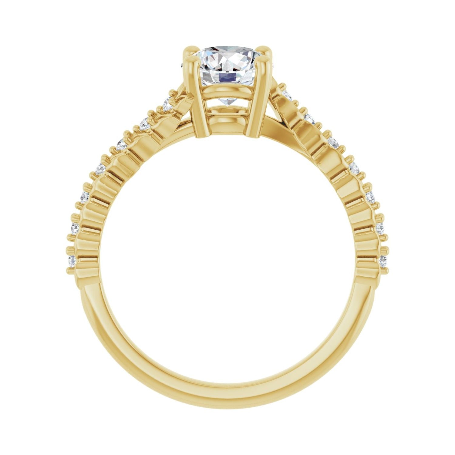 Seren — Round center, yellow gold