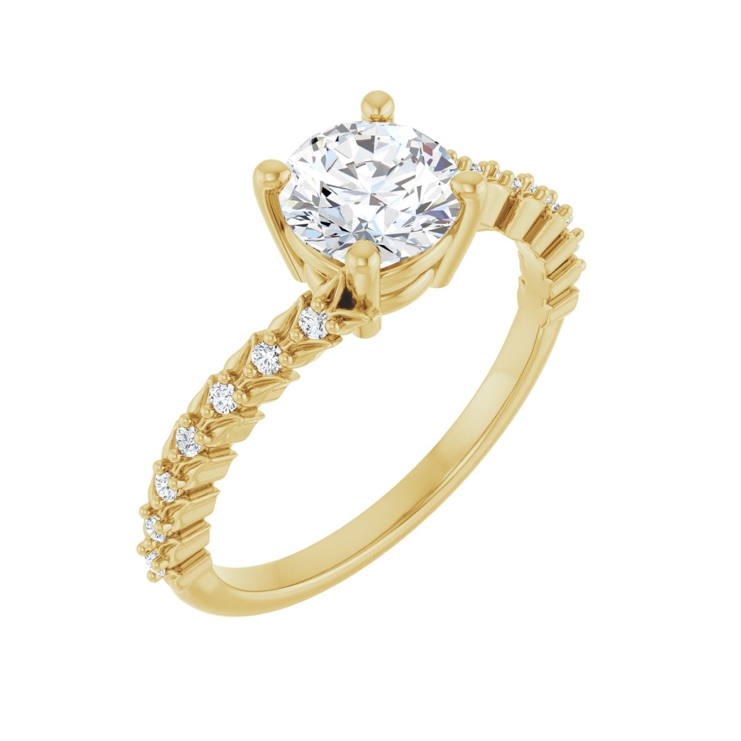 Seren — Round center, yellow gold