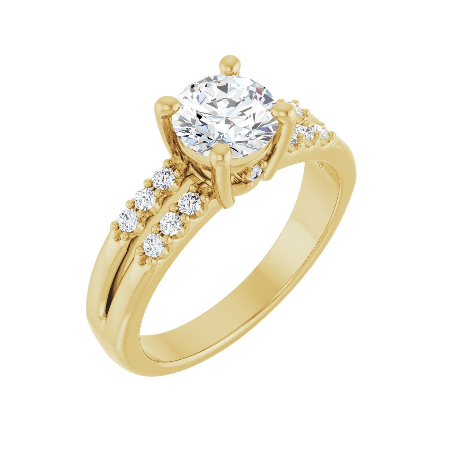 Sian — Round center, yellow gold