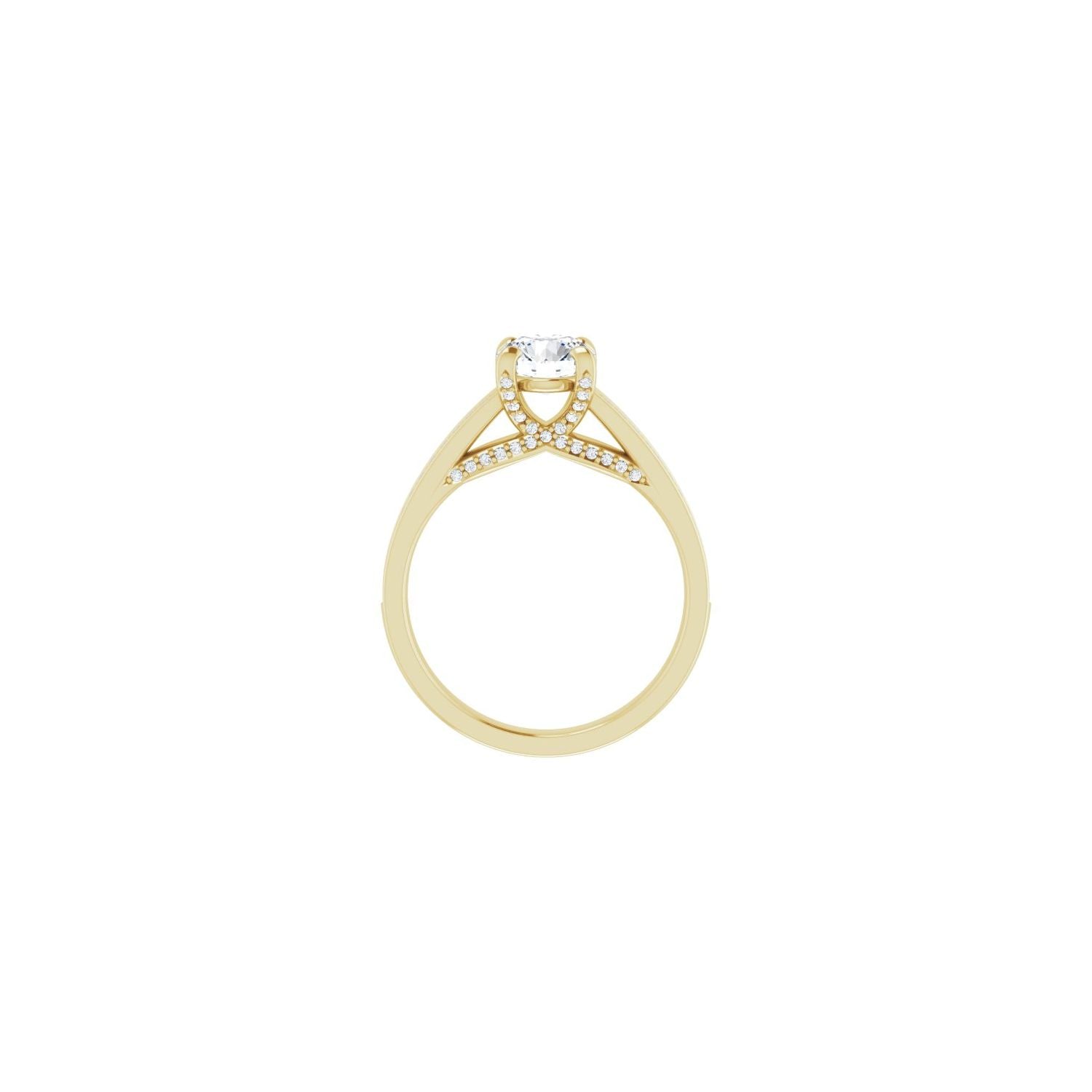 Morwen — Round center, yellow gold