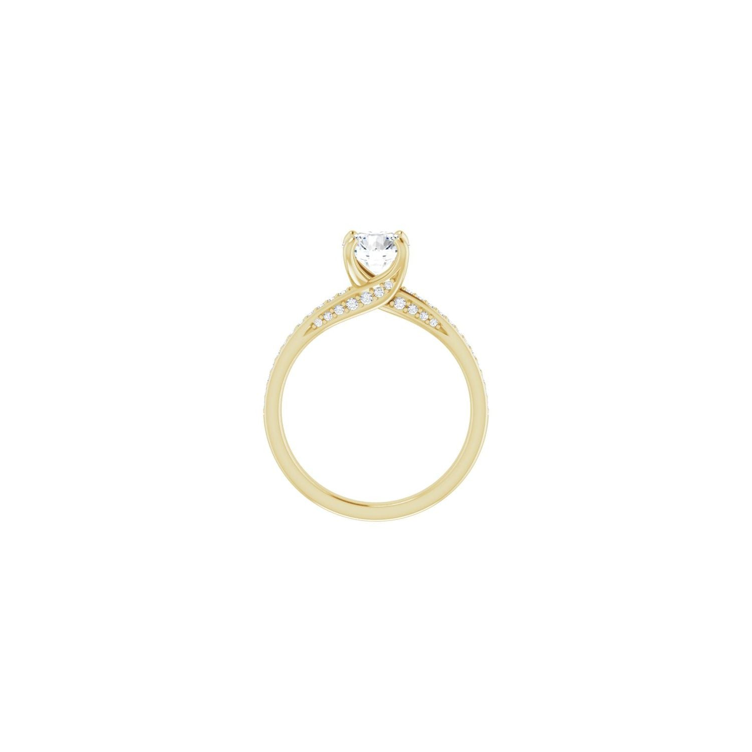 Afton — Round center, yellow gold