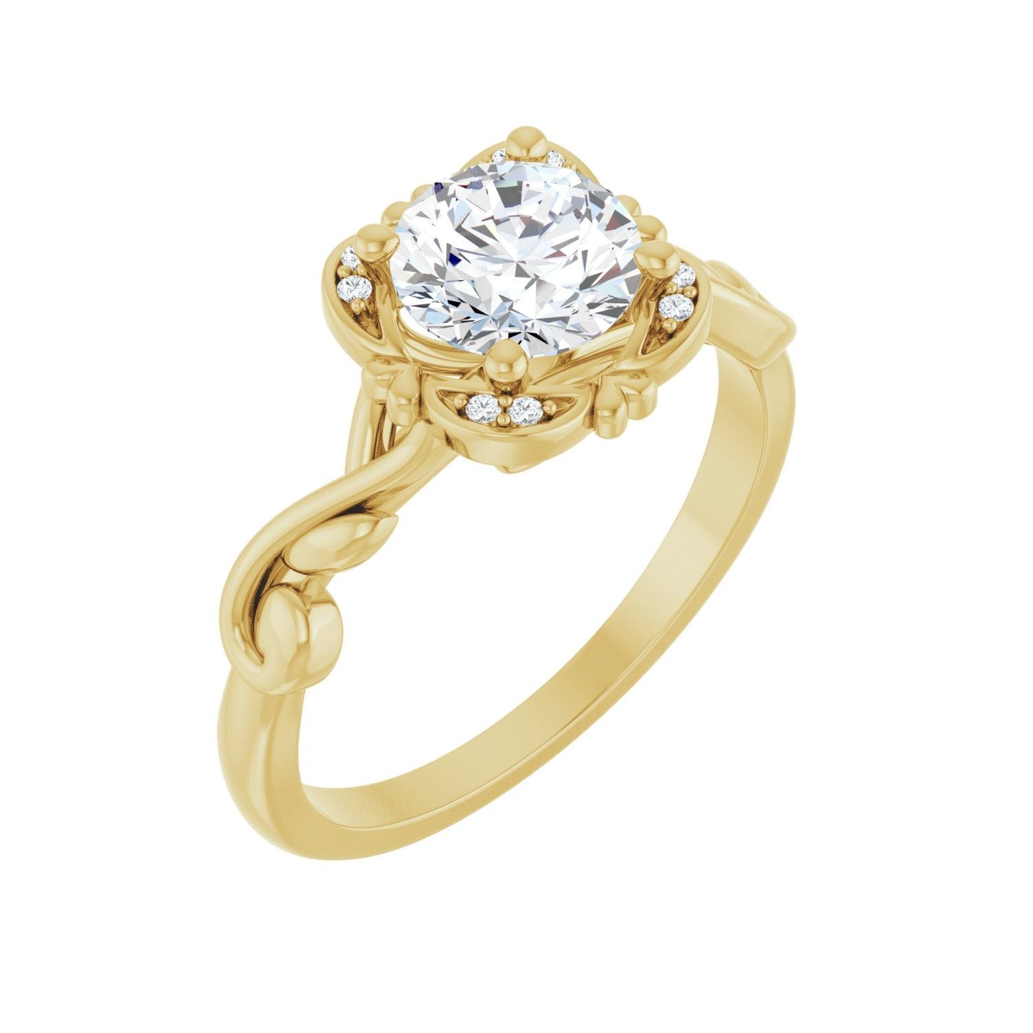 Morag — Round center, yellow gold