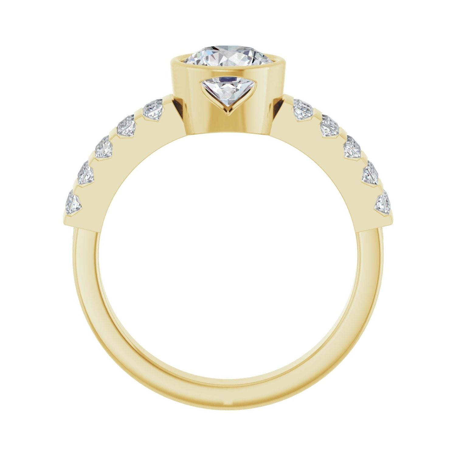 Mayumi — Round center, yellow gold