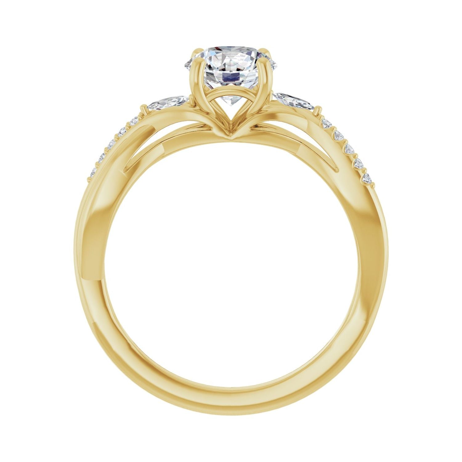 Kaiya — Round center, yellow gold