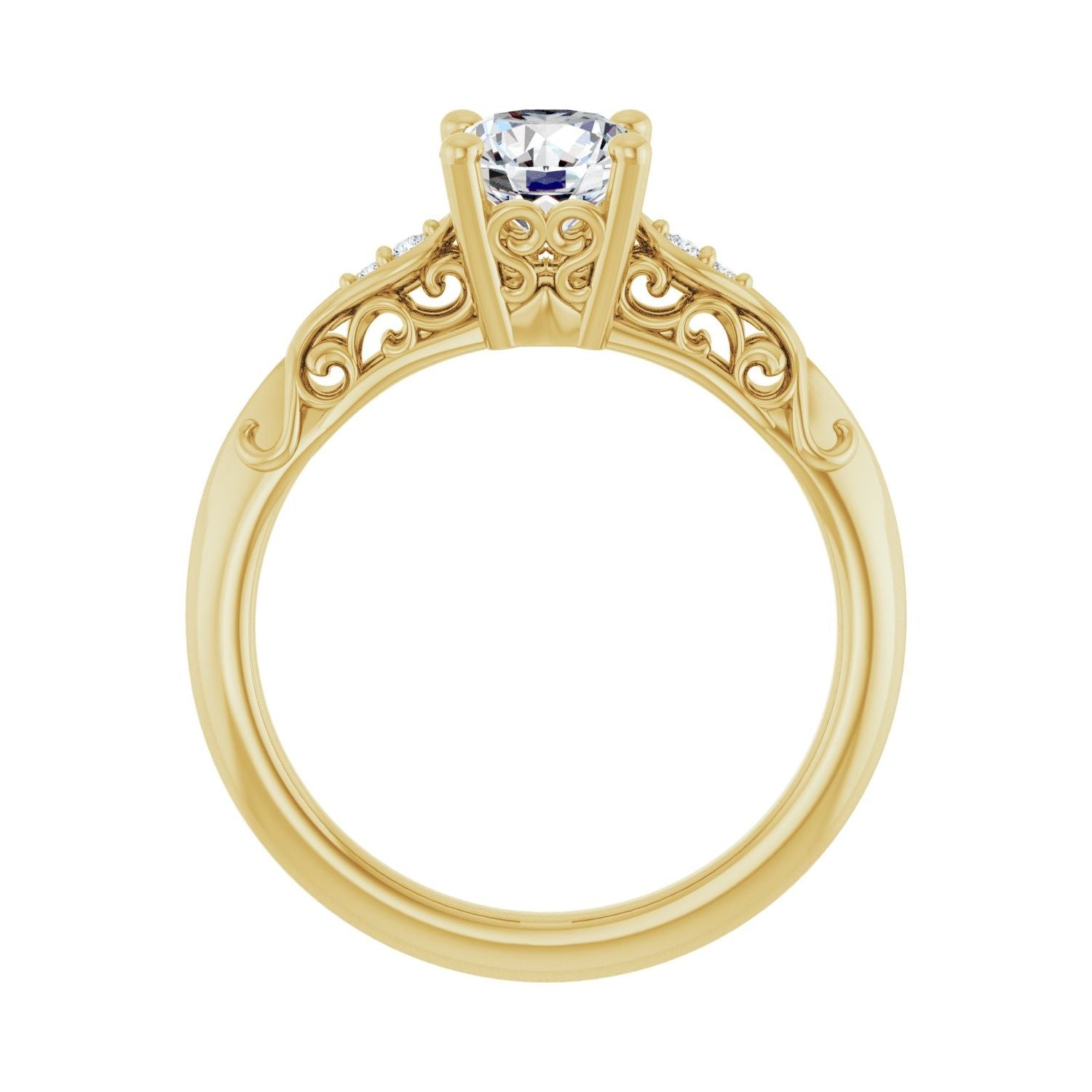 Nalani — Round center, yellow gold