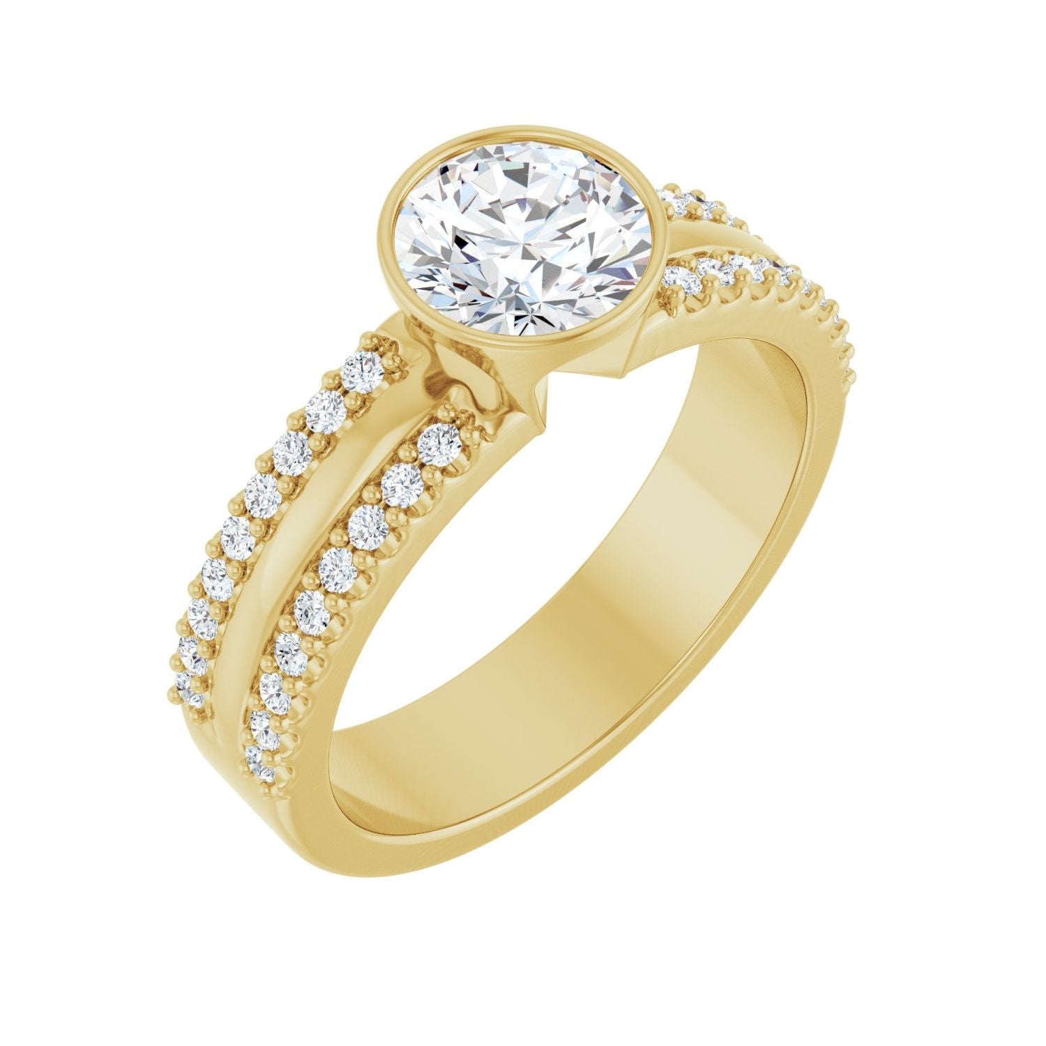 Kiele — Round center, yellow gold