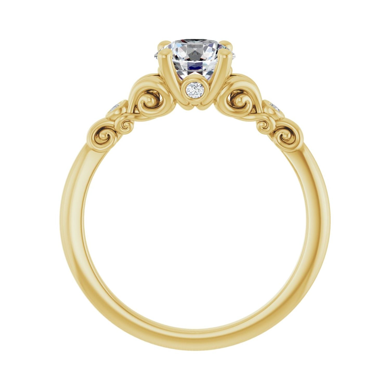 Lokelani — Round center, yellow gold
