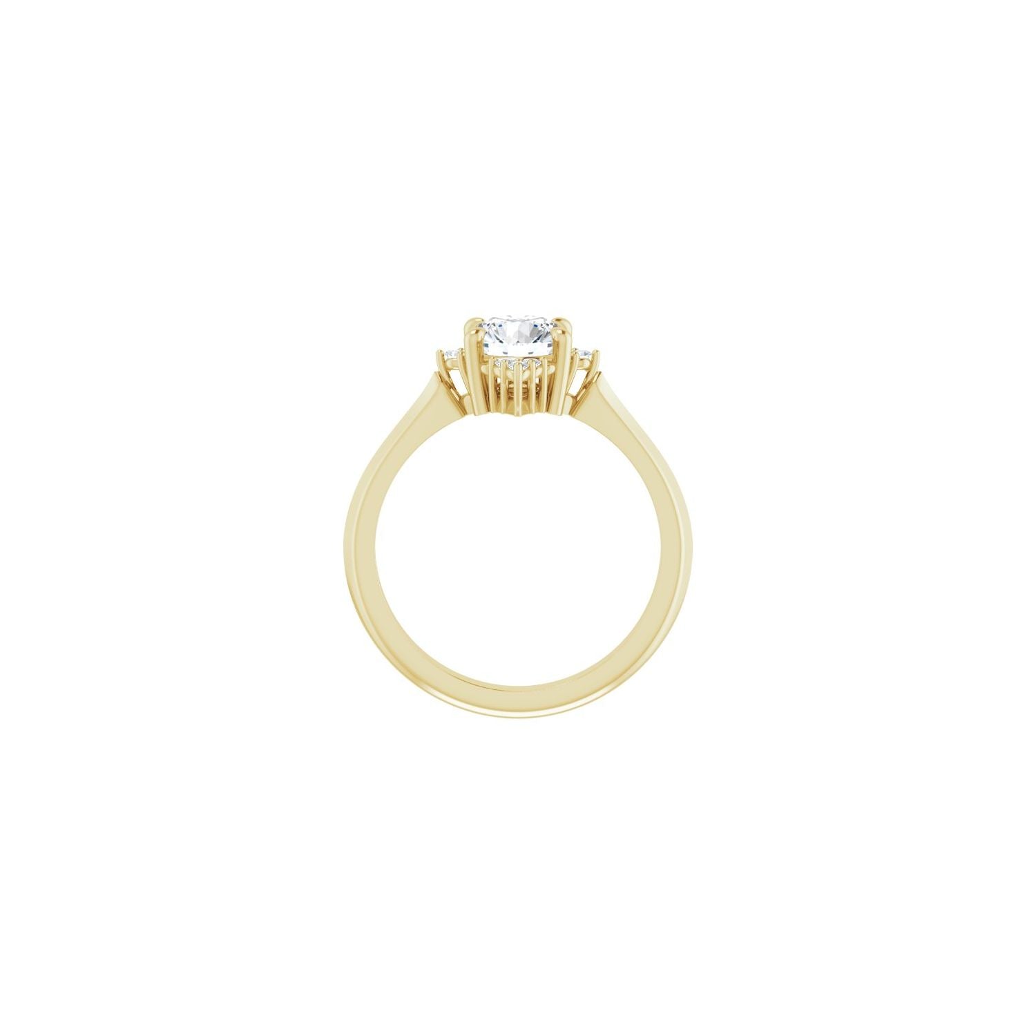 Anela — Round center, yellow gold