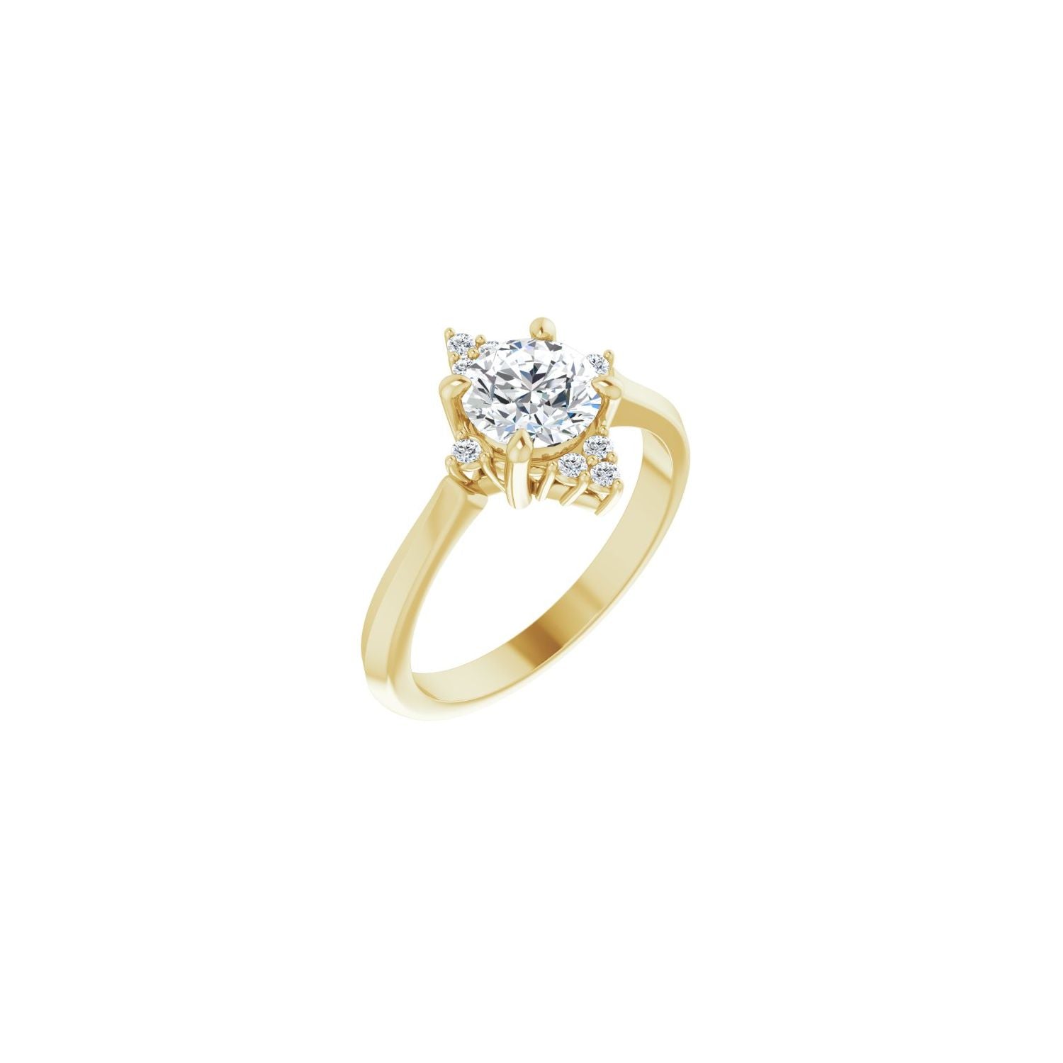 Anela — Round center, yellow gold