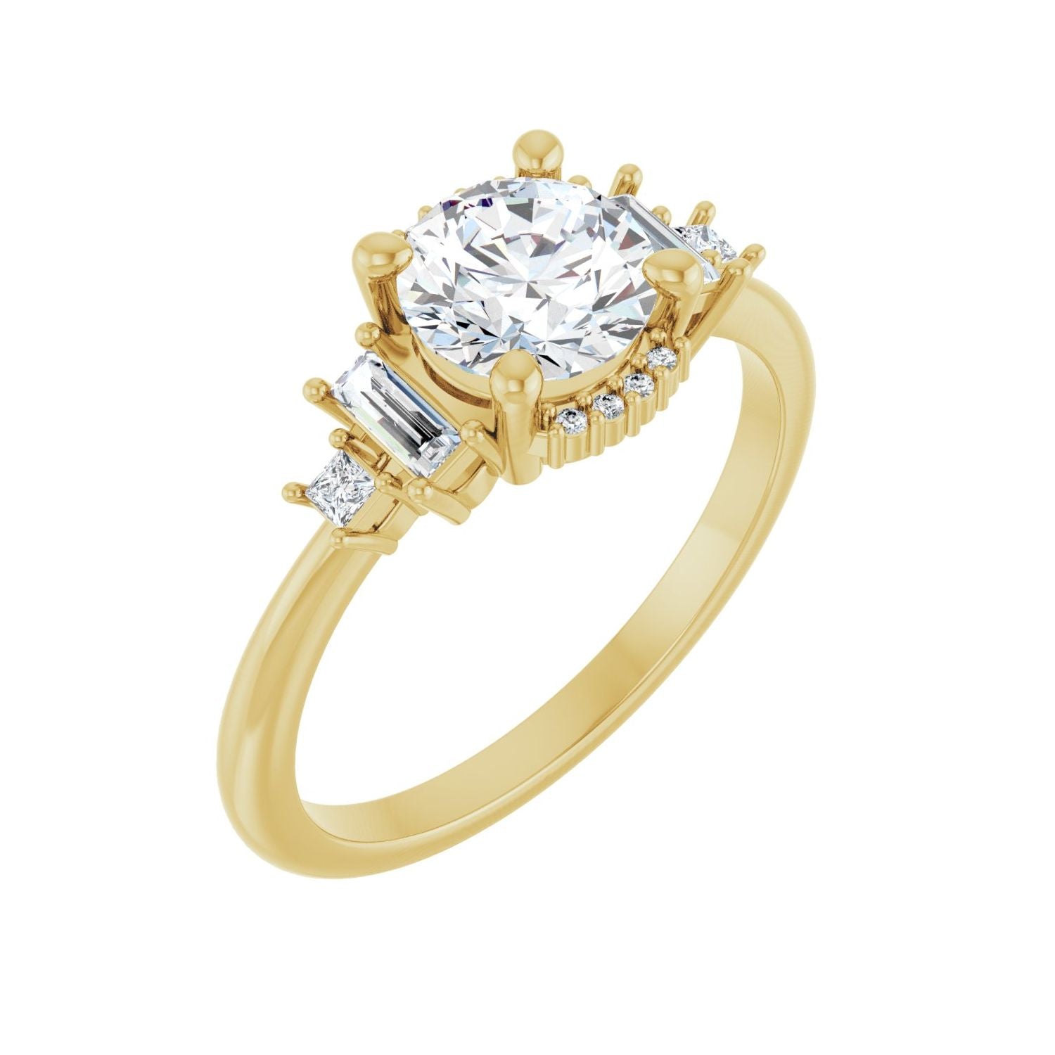 Ayana — Round center, yellow gold