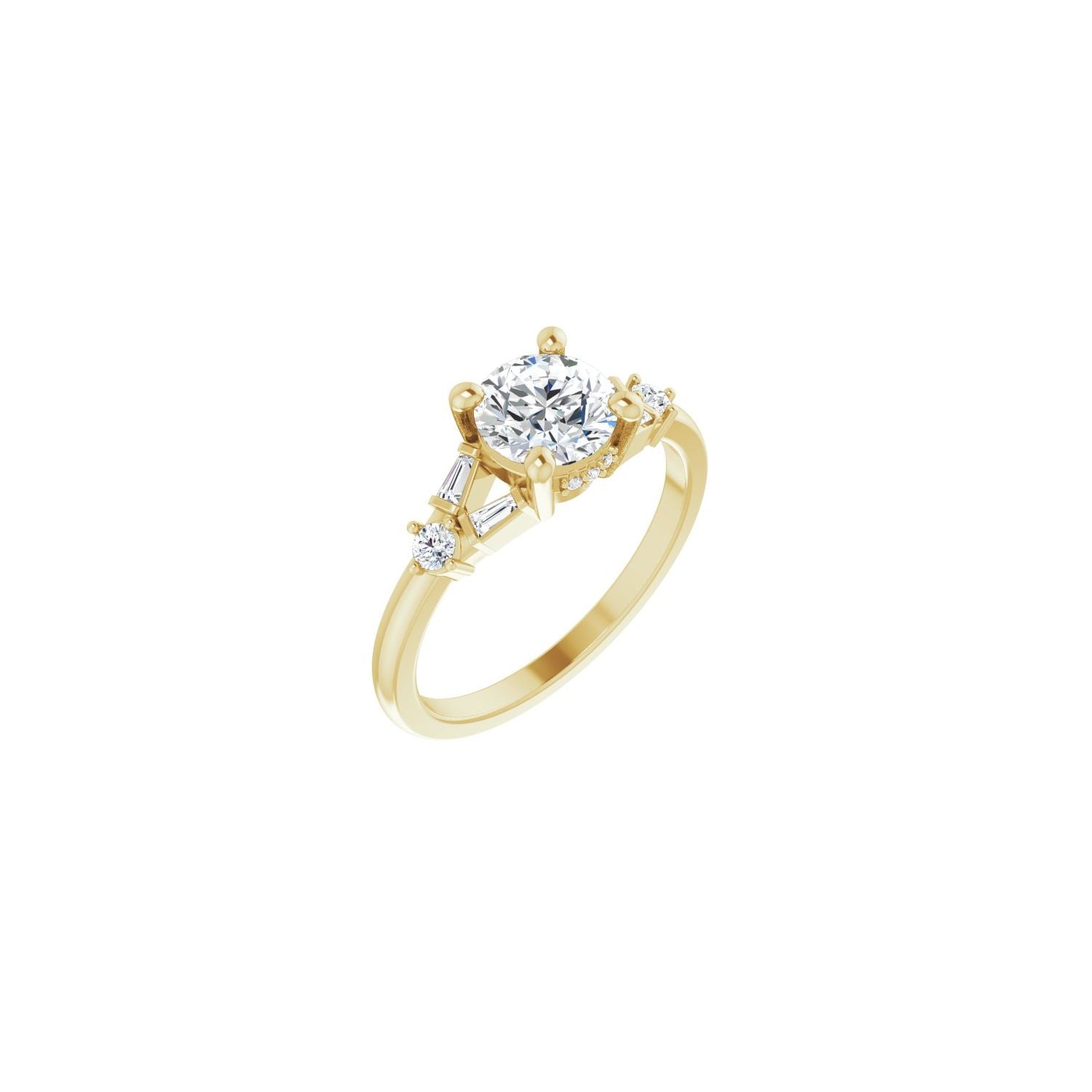 Imani — Round center, yellow gold