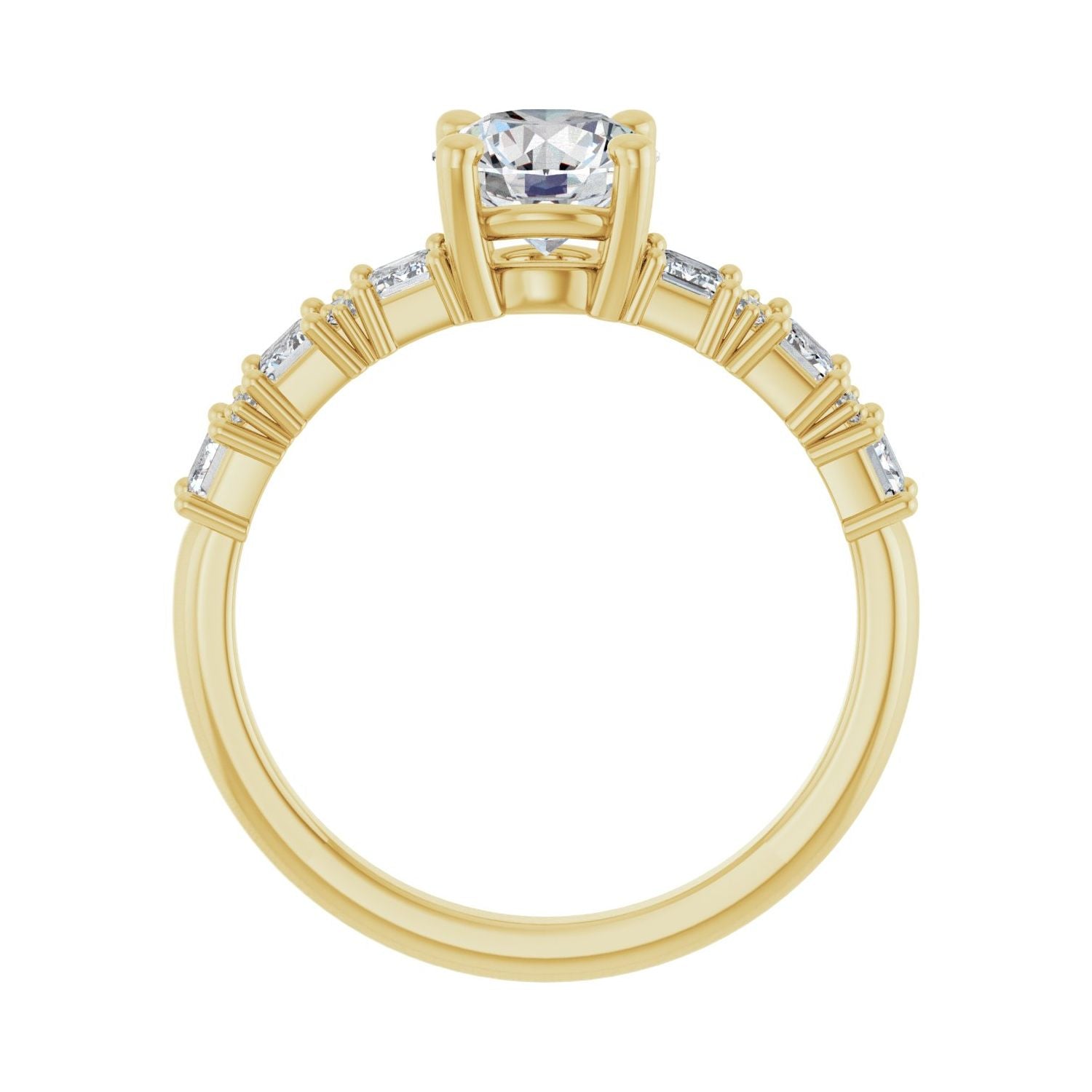 Kamaria — Round center, yellow gold