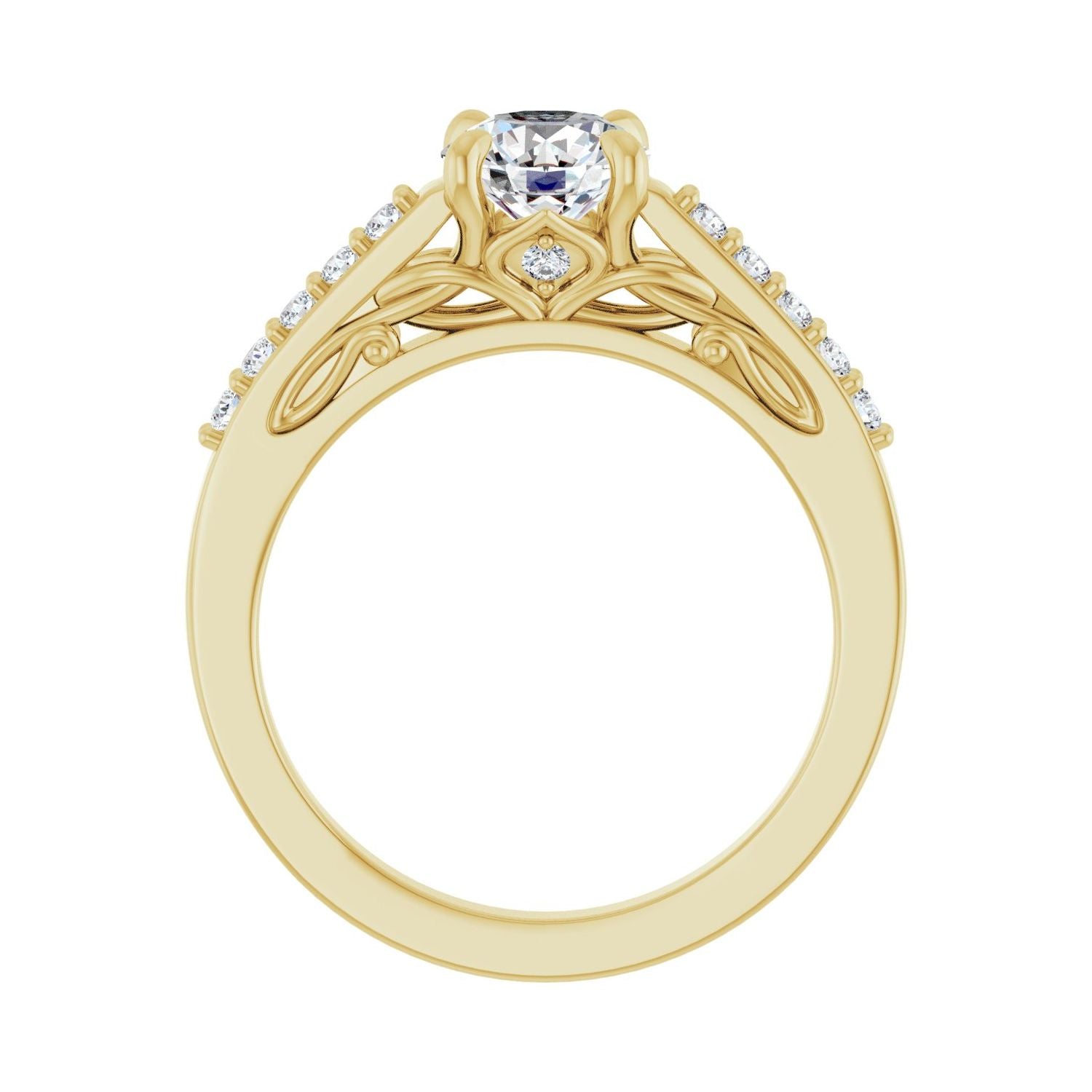 Zuri — Round center, yellow gold