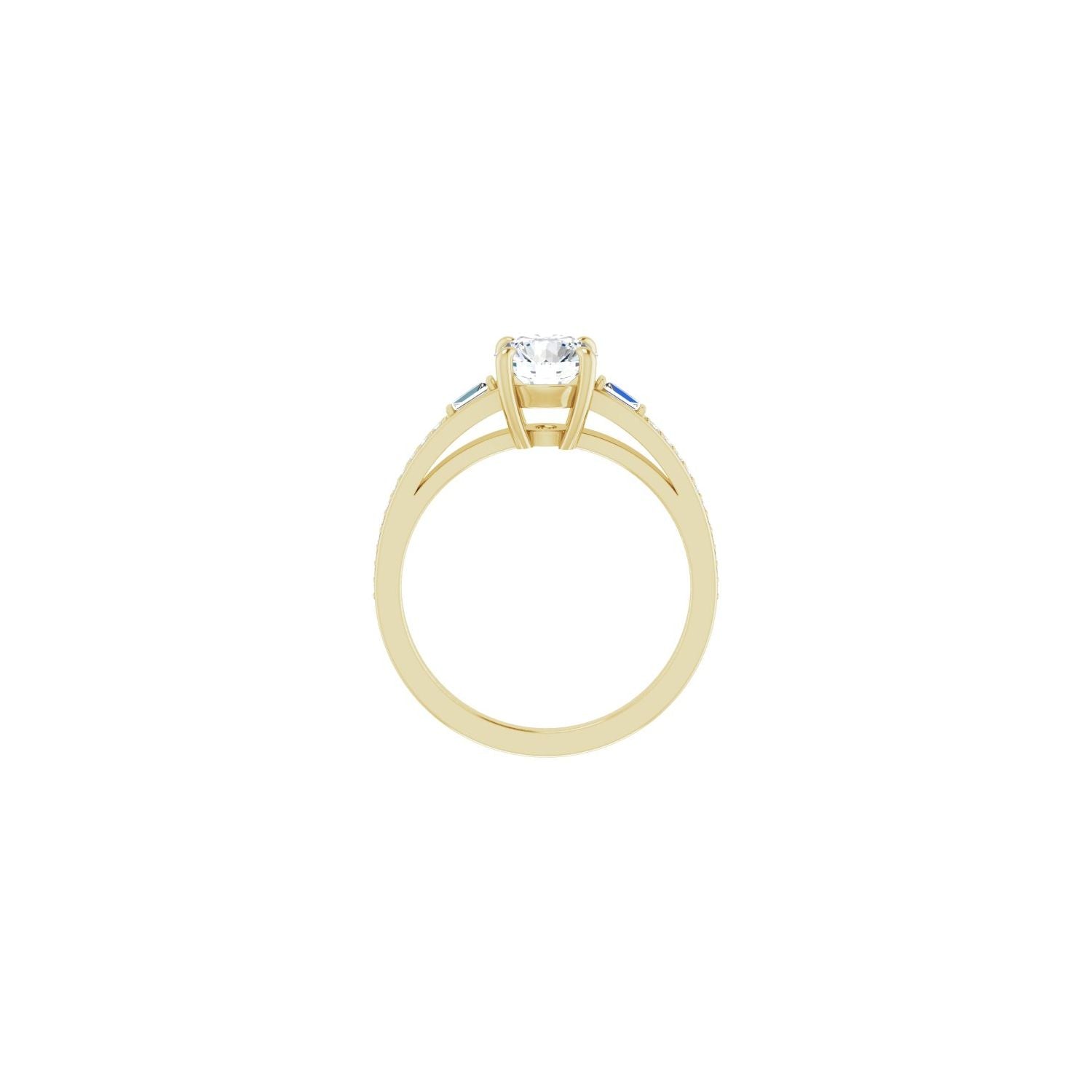 Leyla — Round center, yellow gold