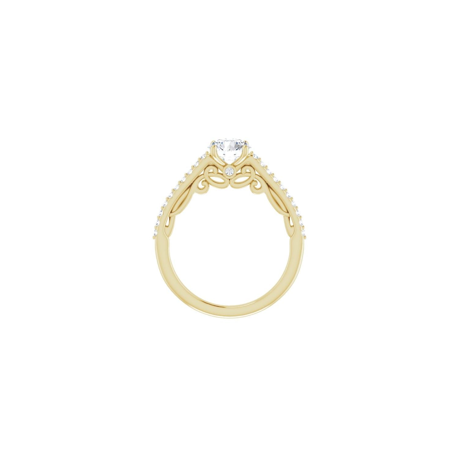 Nour — Round center, yellow gold