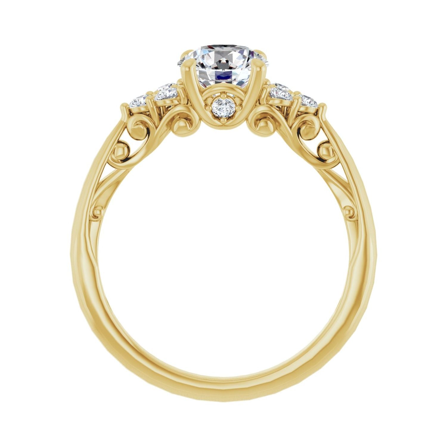 Rania — Round center, yellow gold