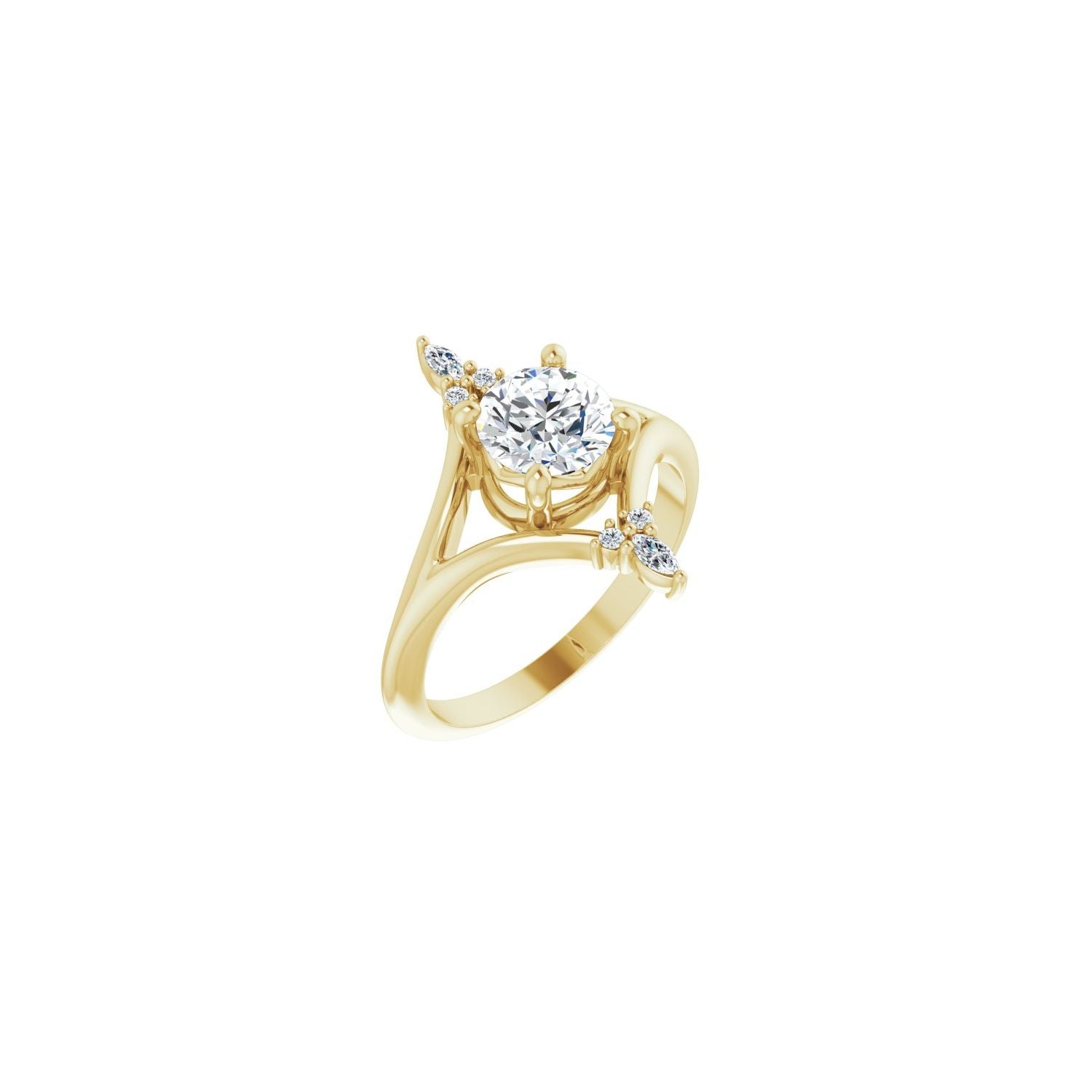 Zaina — Round center, yellow gold