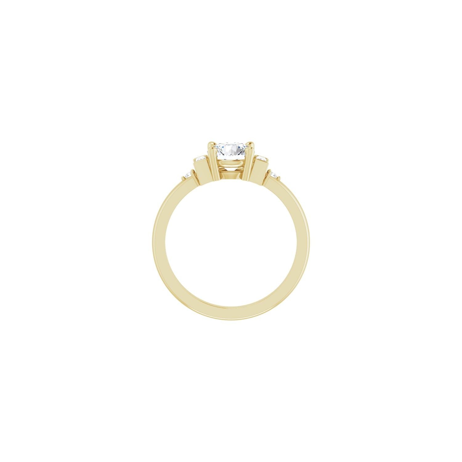 Kavya — Round center, yellow gold