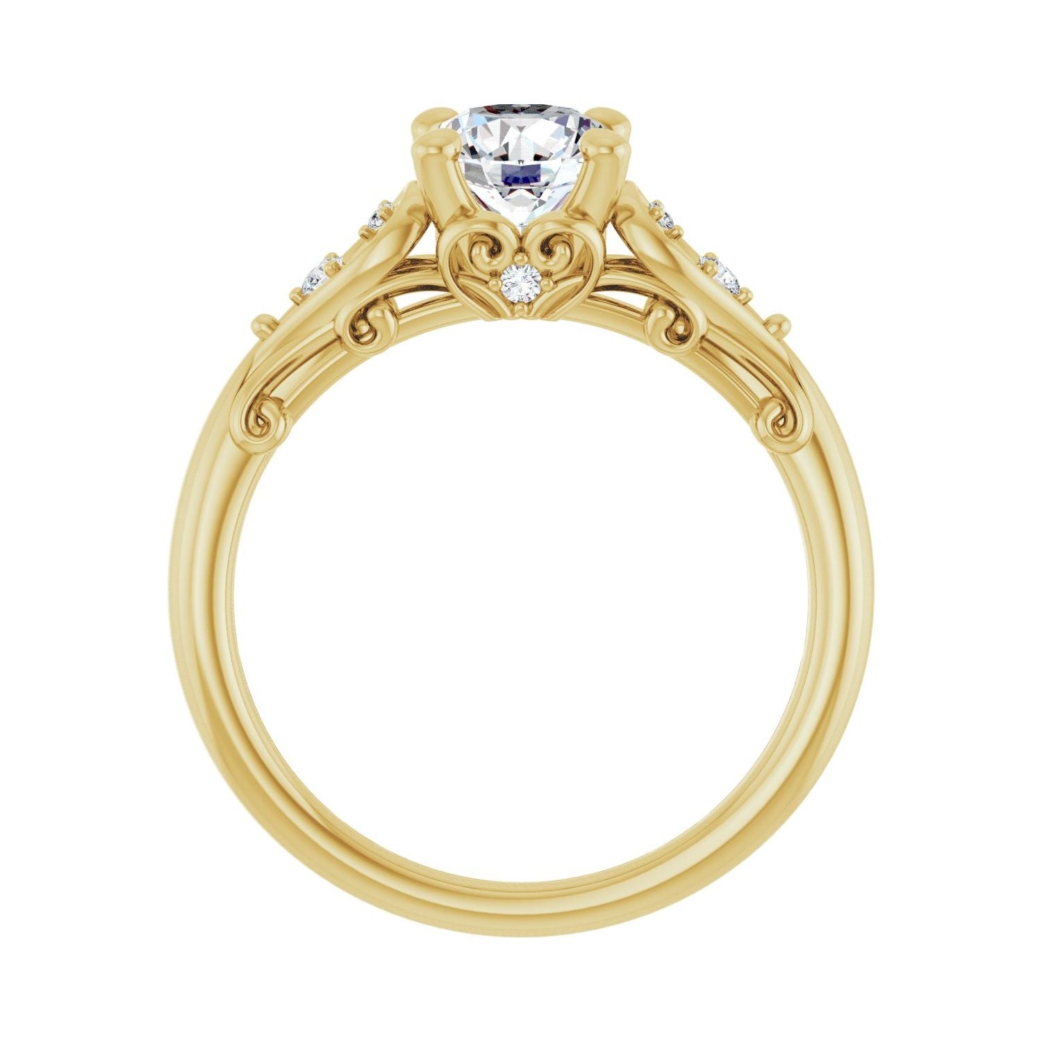 Meera — Round center, yellow gold