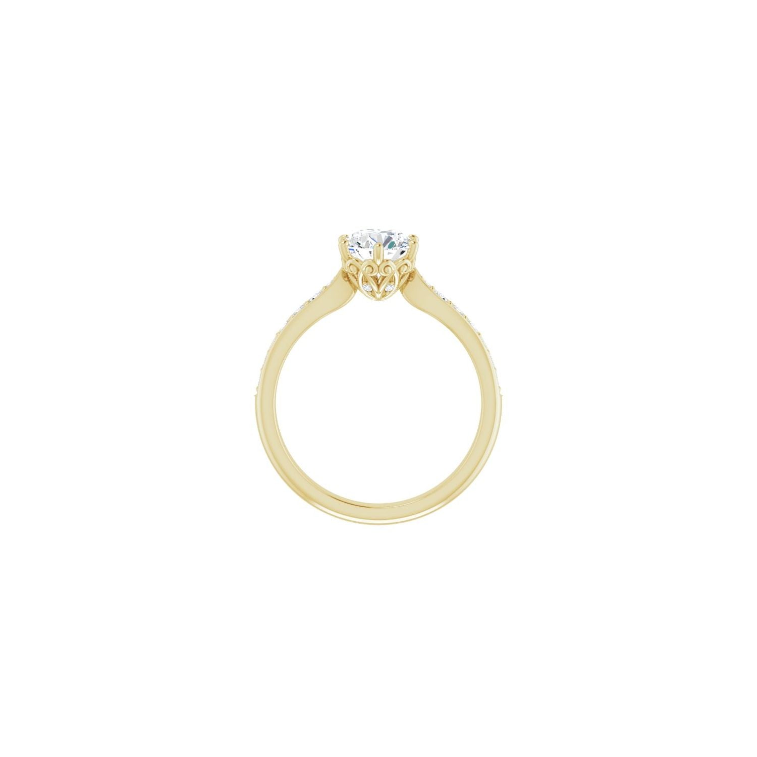 Priya — Round center, yellow gold