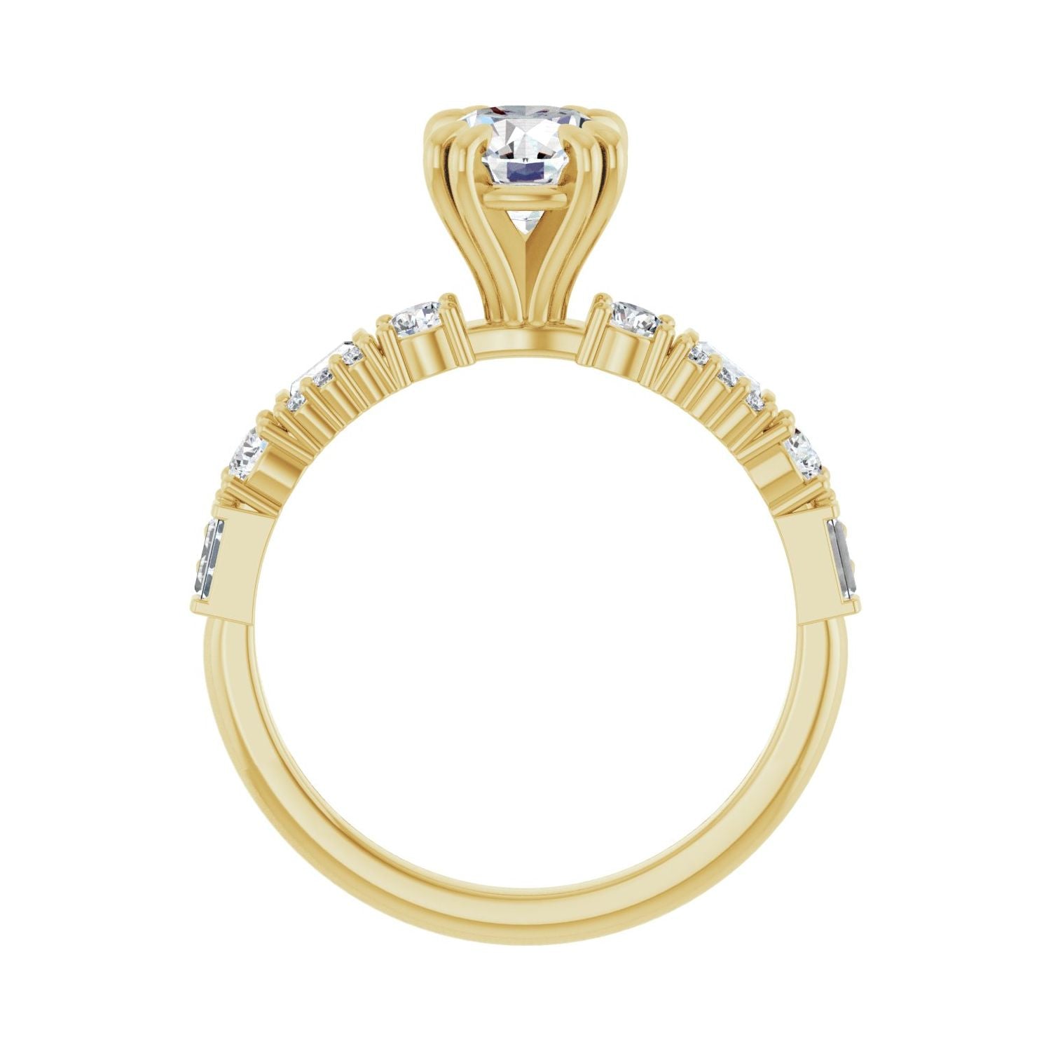 Riya — Round center, yellow gold