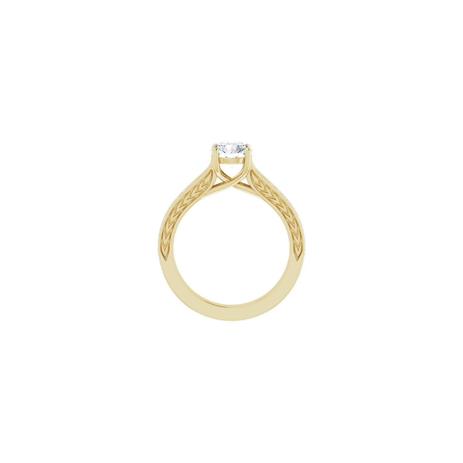 Anjali — Round center, yellow gold