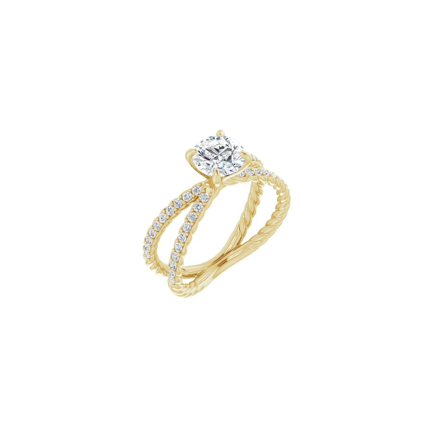 Nila — Round center, yellow gold