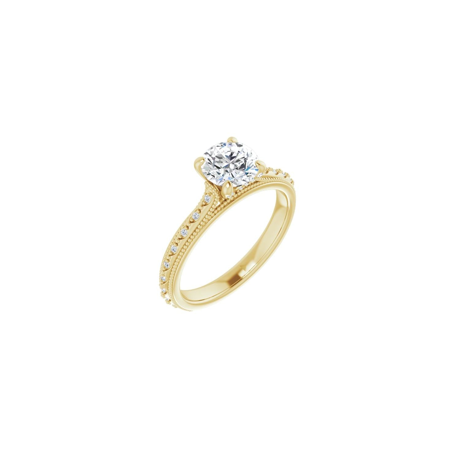 Ananya — Round center, yellow gold