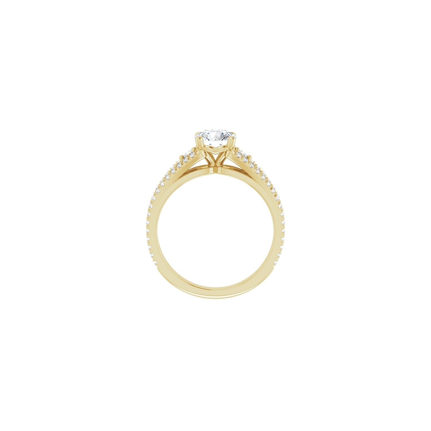 Solveig — Round center, yellow gold