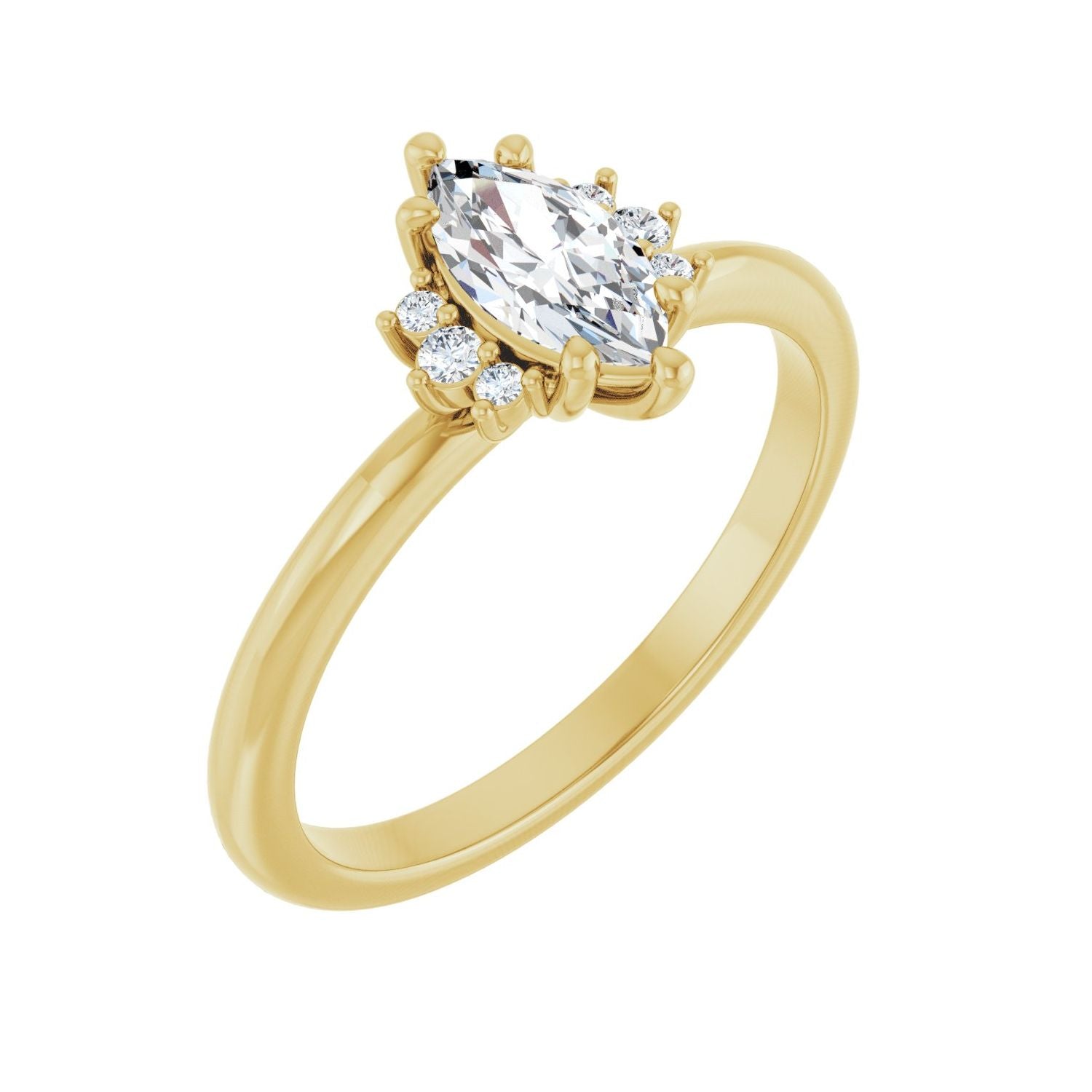 Pallas — Marquise center, yellow gold