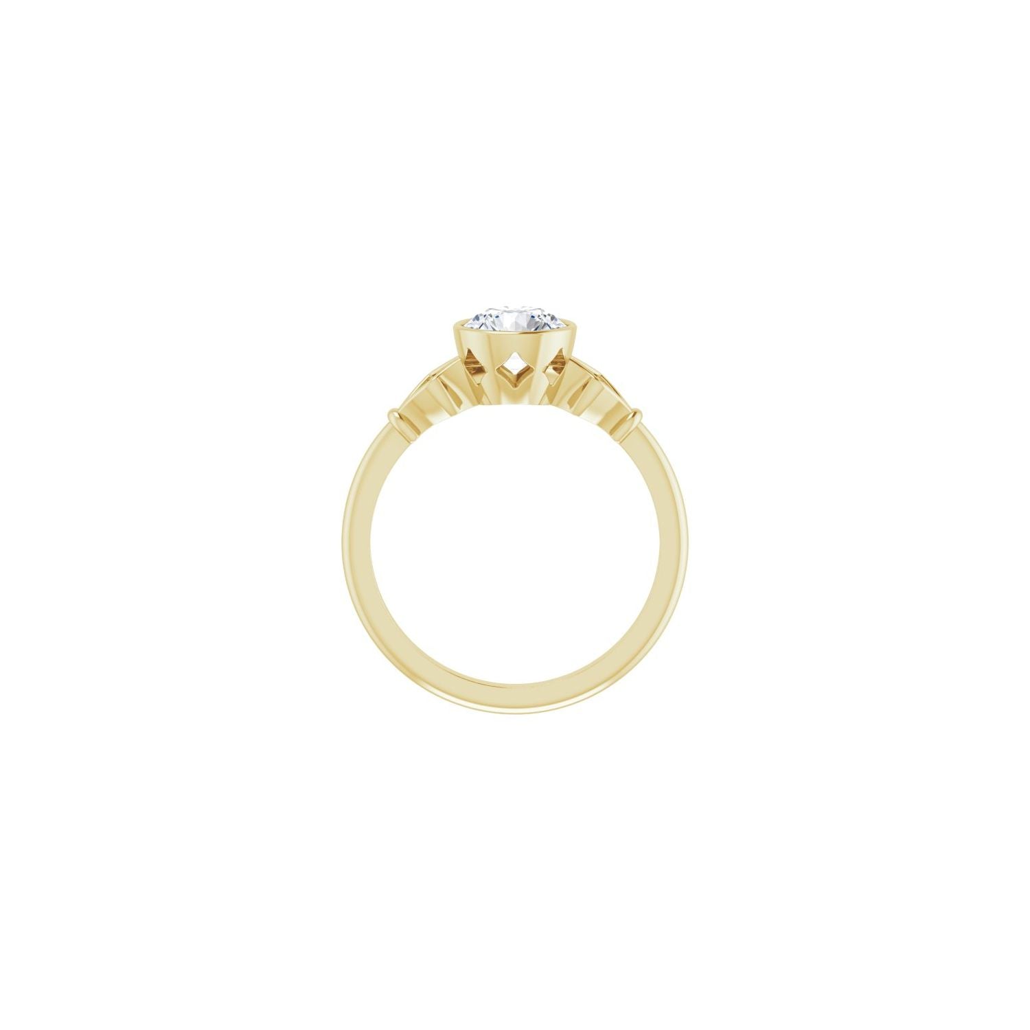 Xenia — Round center, yellow gold