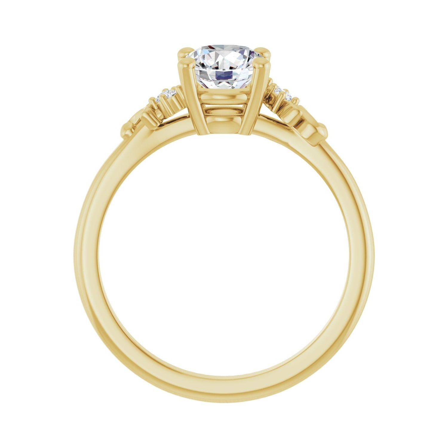 Zephyra — Round center, yellow gold