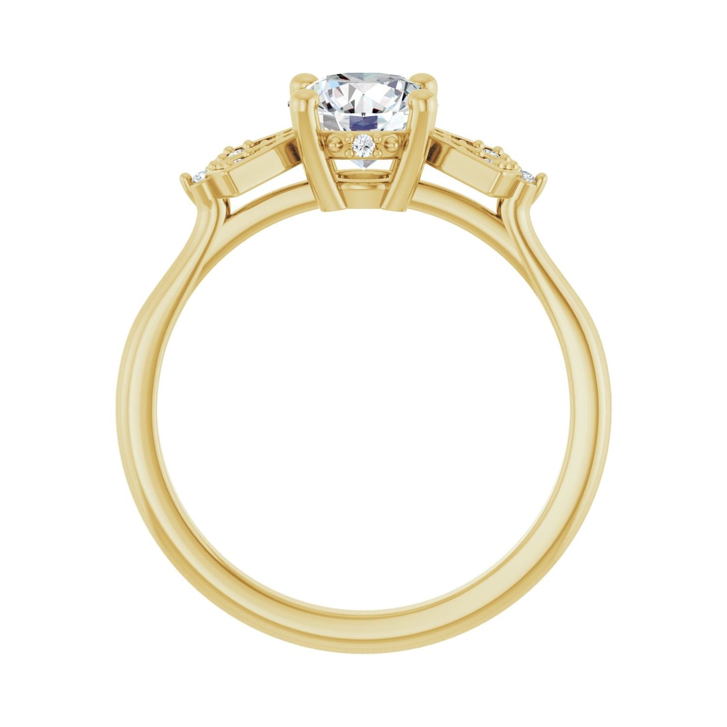 Fernlea — Round center, yellow gold