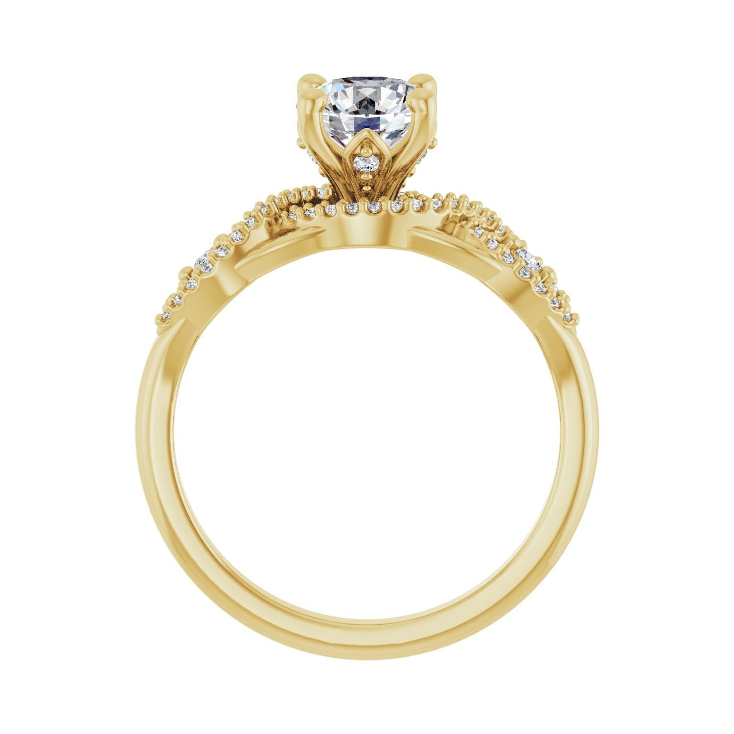Elysia — Round center, yellow gold