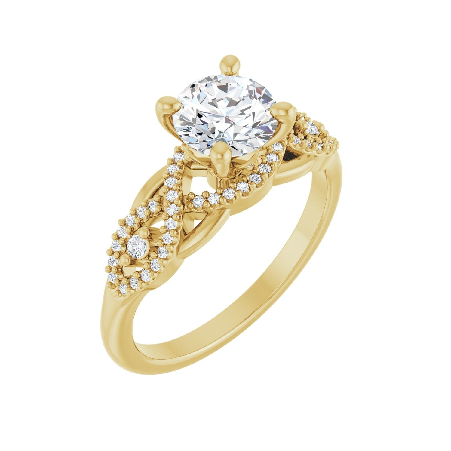 Elysia — Round center, yellow gold