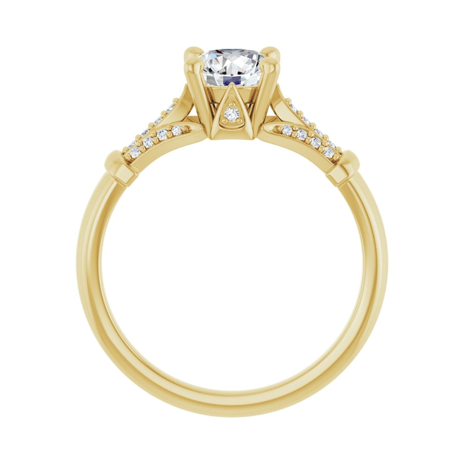 Starling — Round center, yellow gold