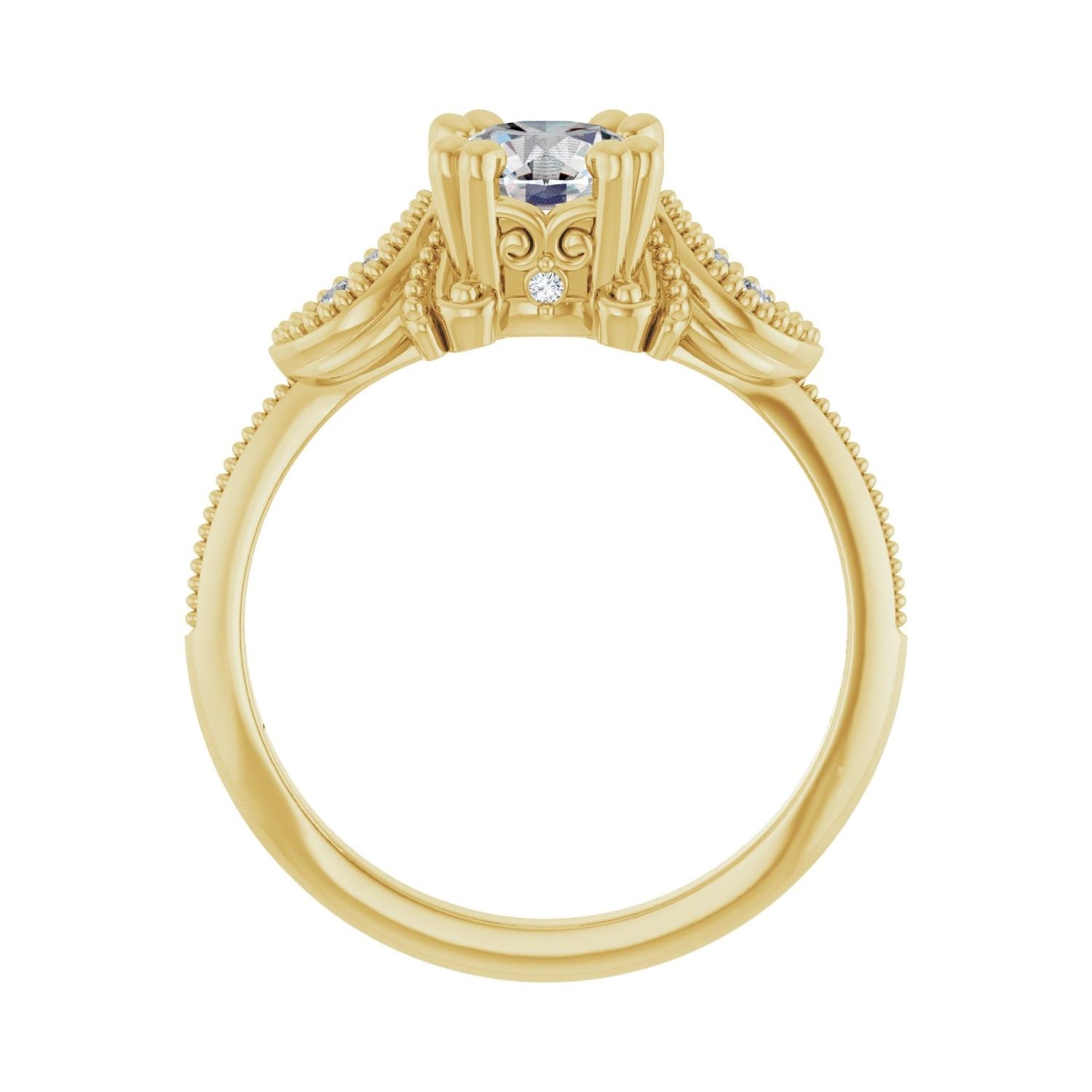 Aubrielle — Round center, yellow gold