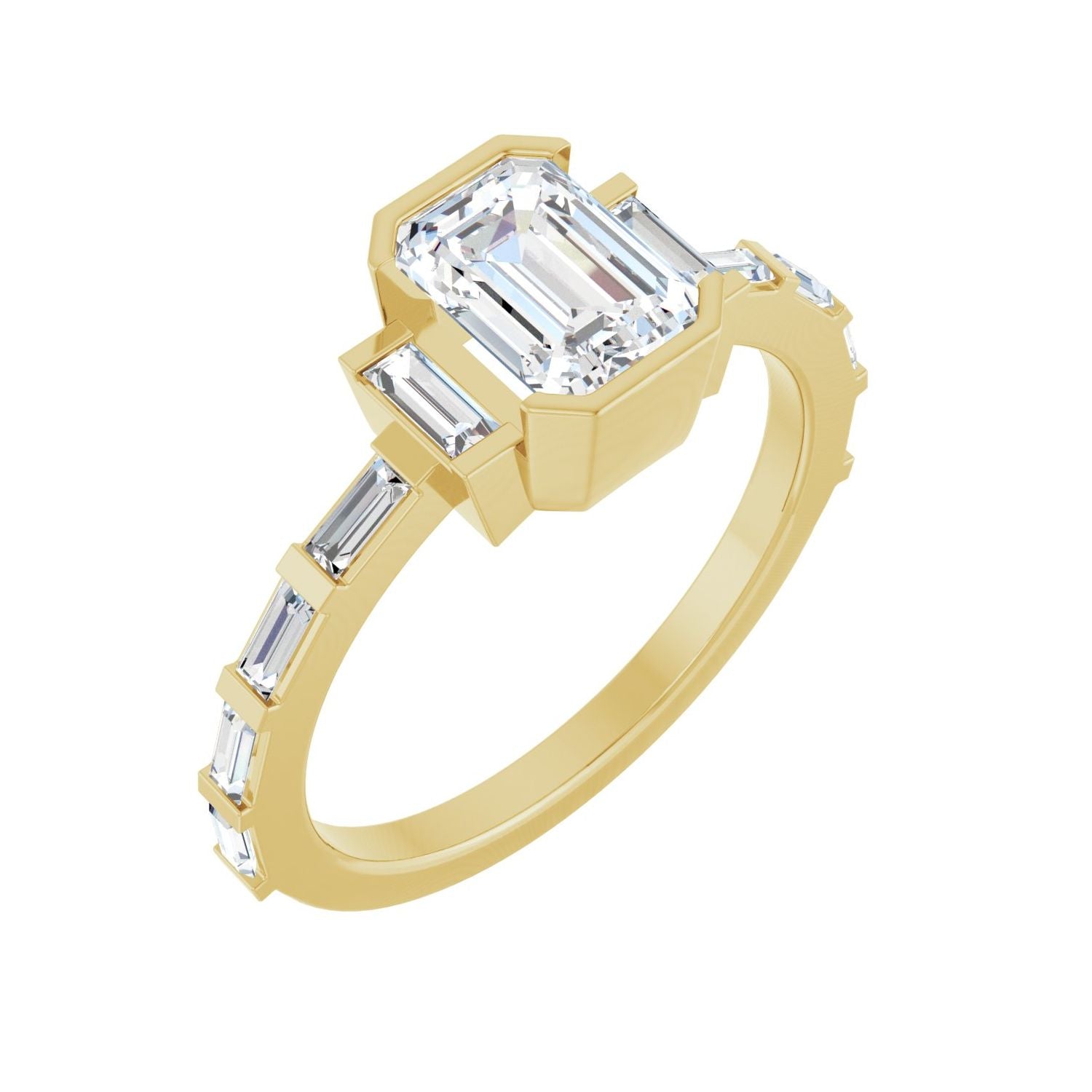 Callie — Emerald center, yellow gold