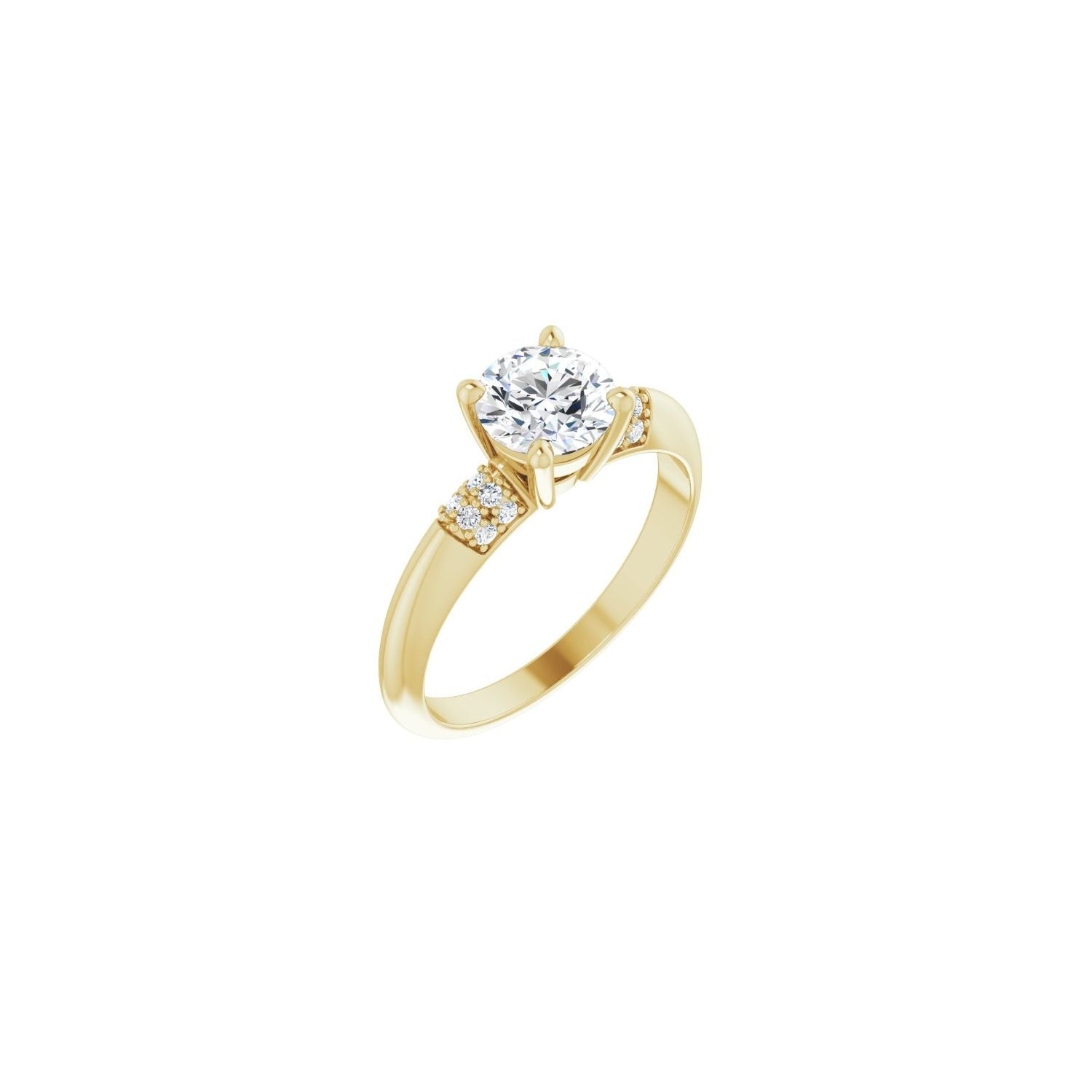 Clarion — Round center, yellow gold