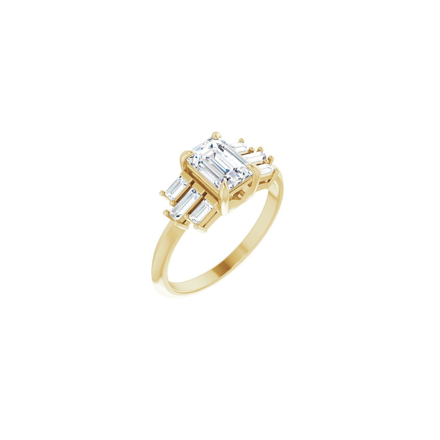 Leighton — Emerald center, yellow gold