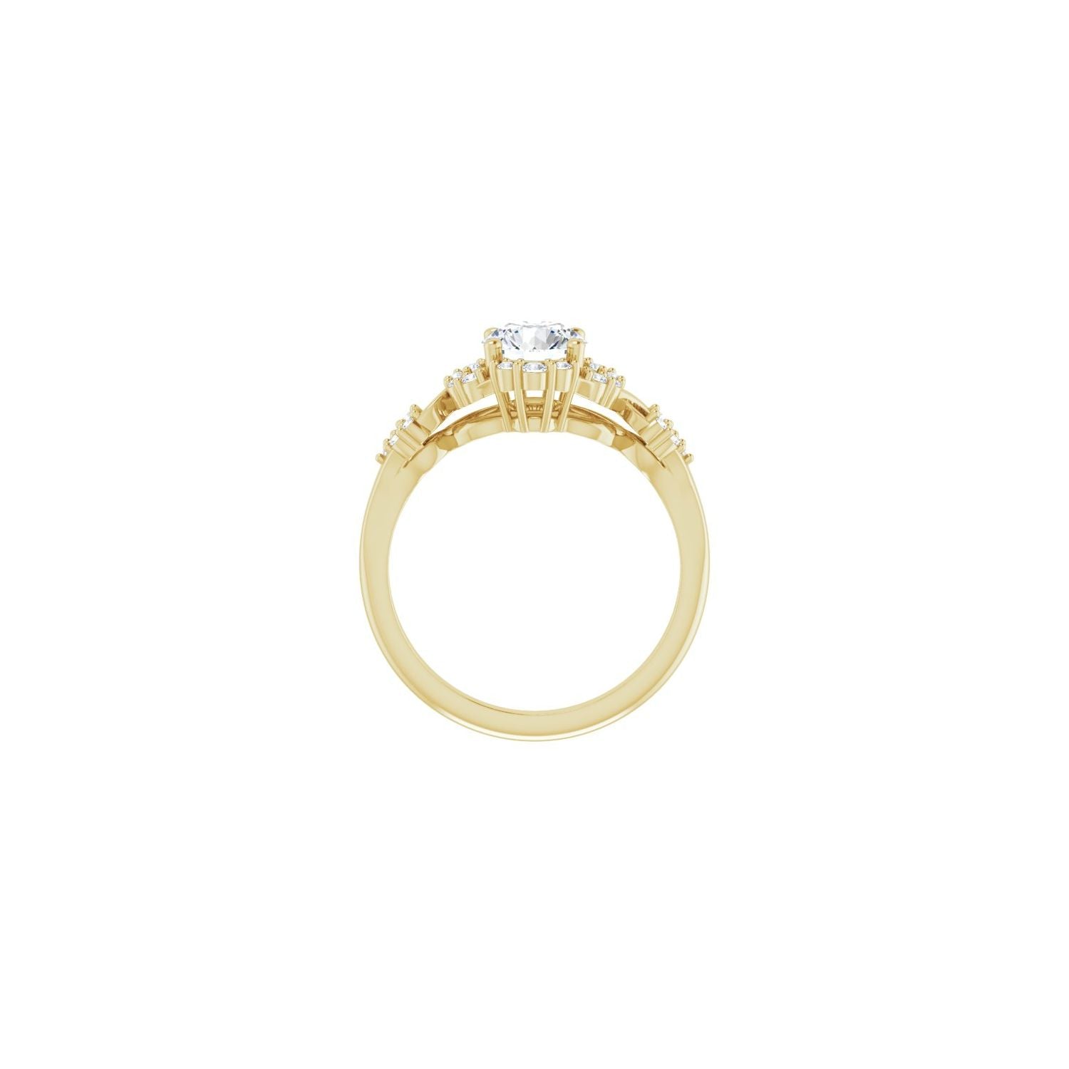 Presley — Round center, yellow gold