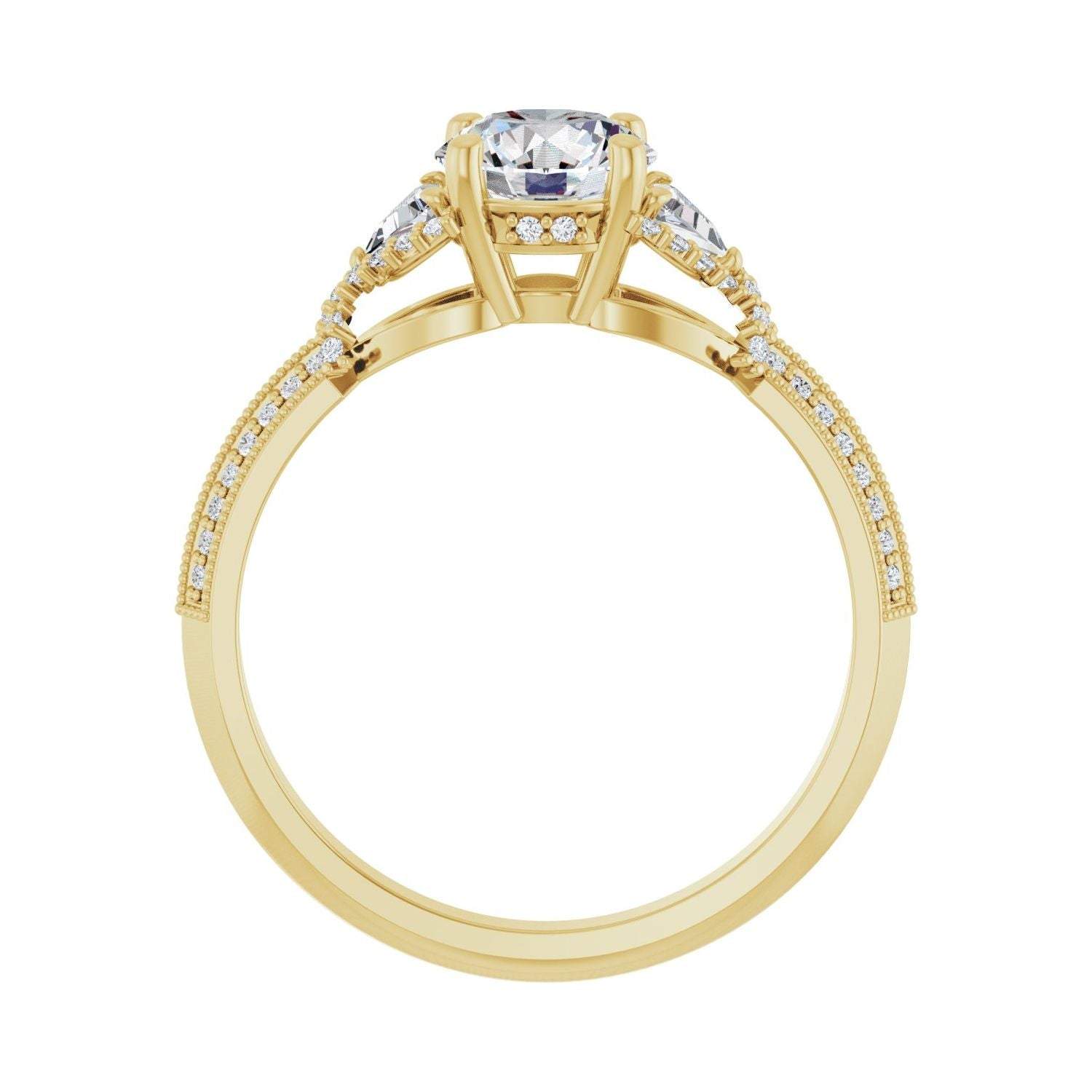 Reese — Round center, yellow gold