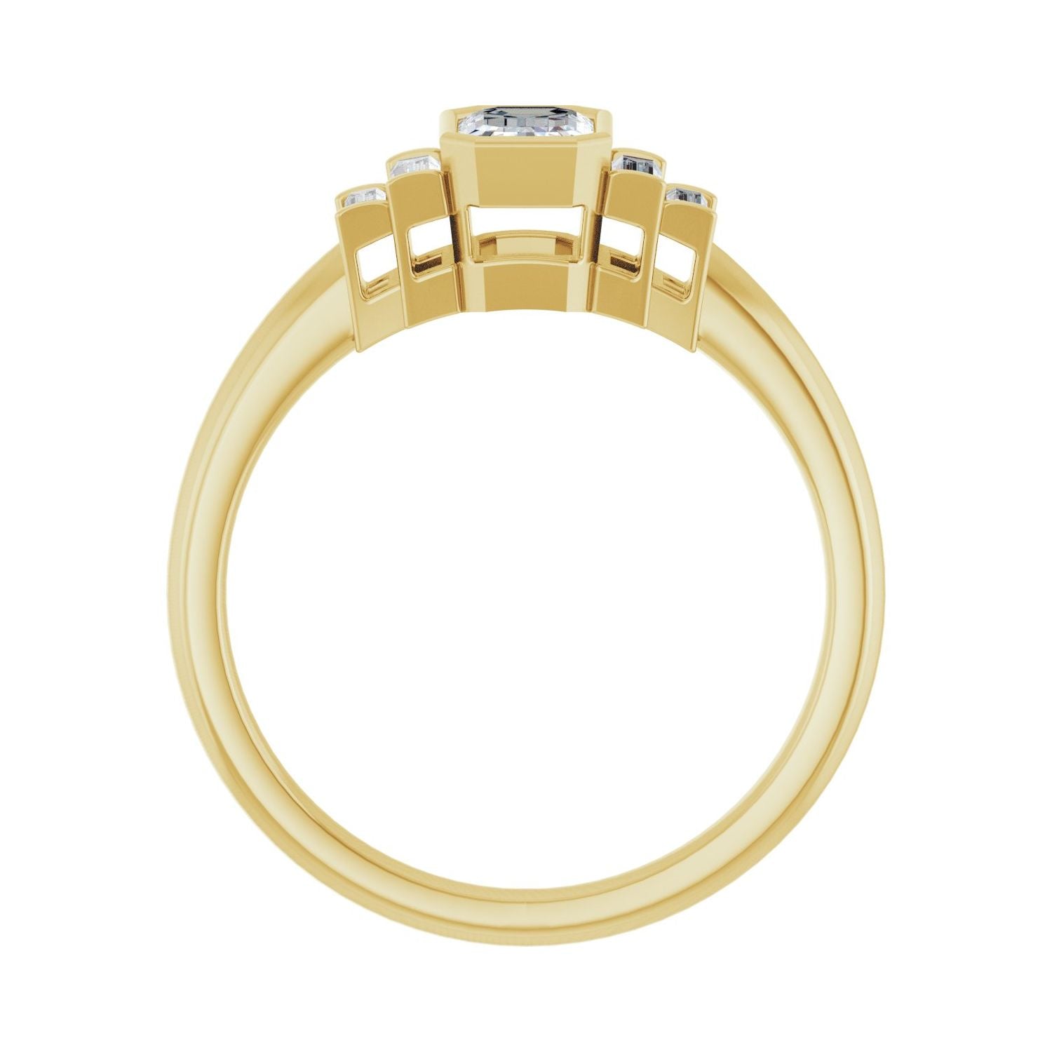 Rory — Emerald center, yellow gold