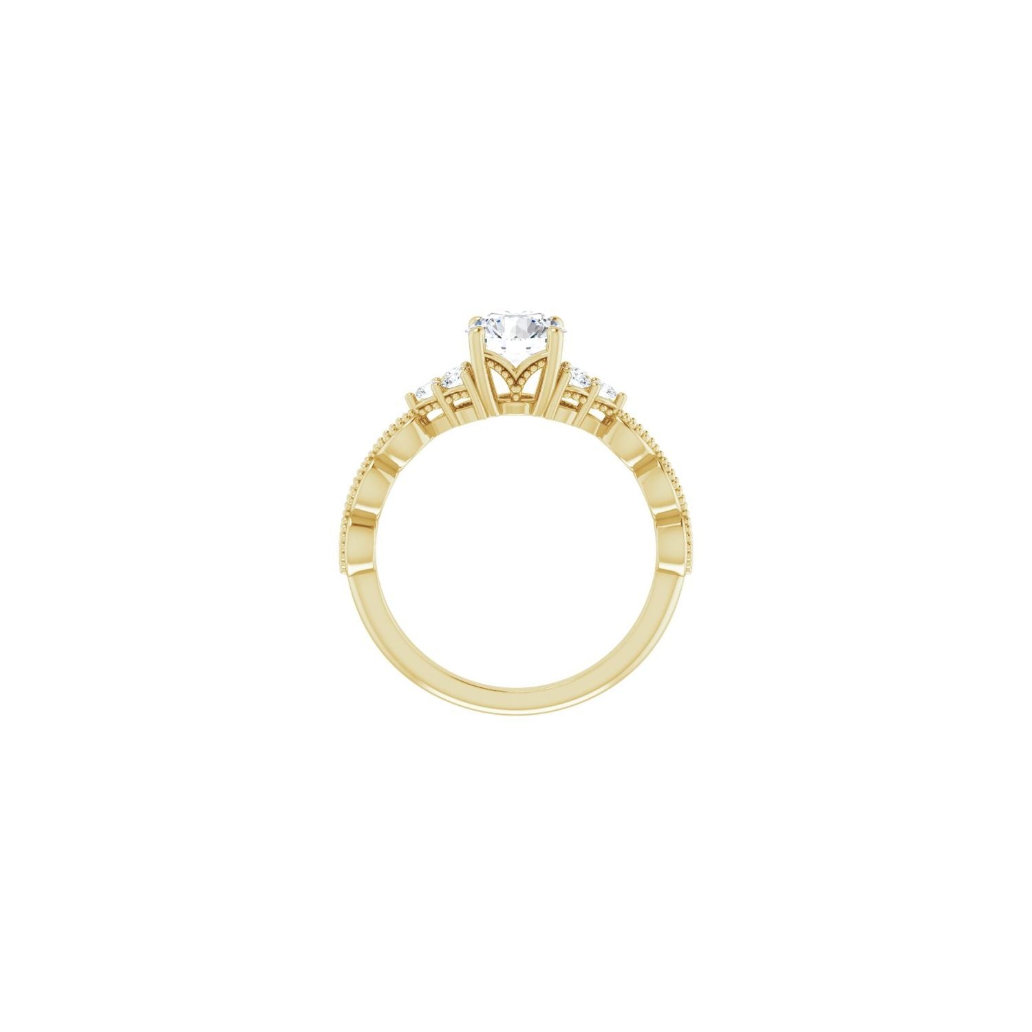 Waverly — Round center, yellow gold
