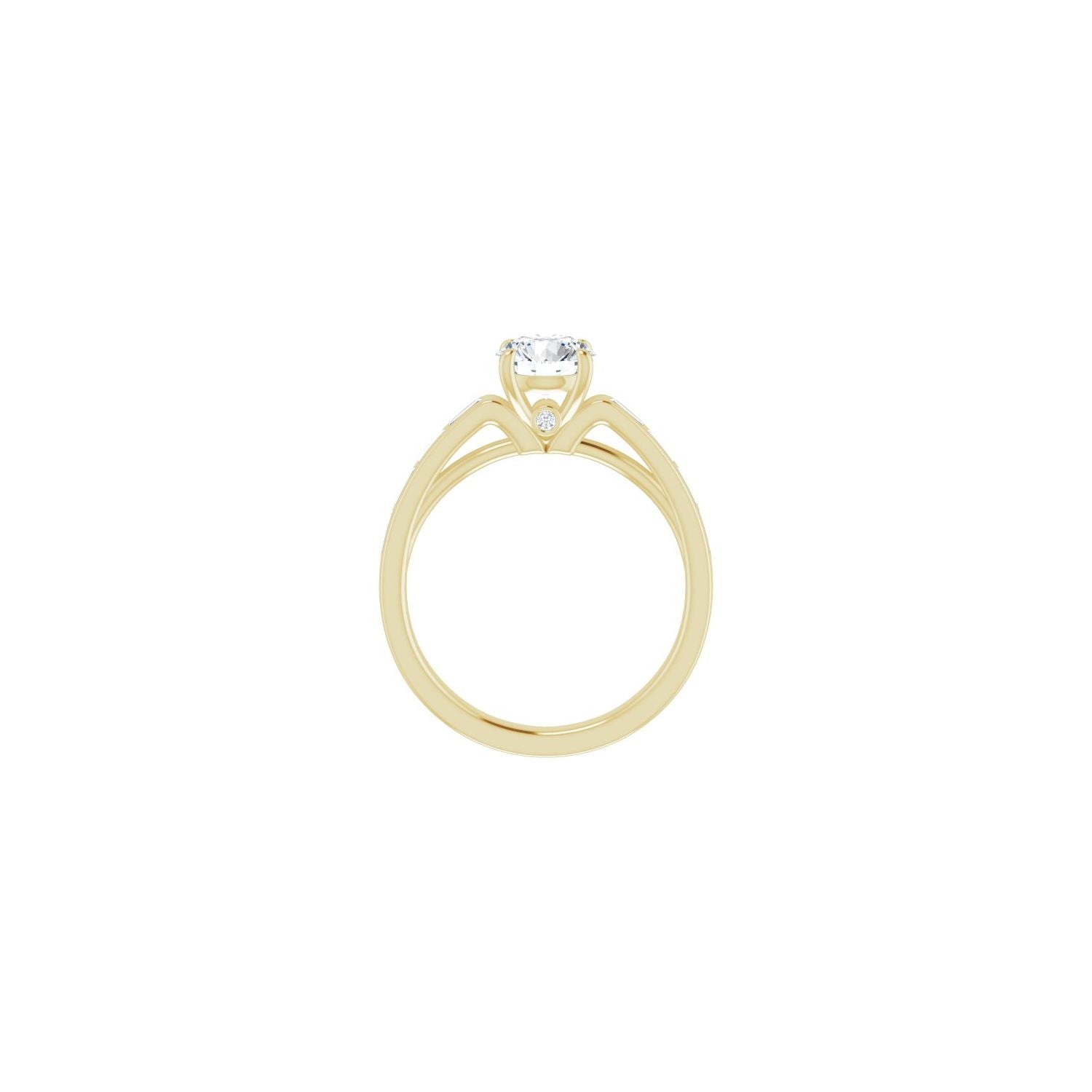 Elyse — Round center, yellow gold