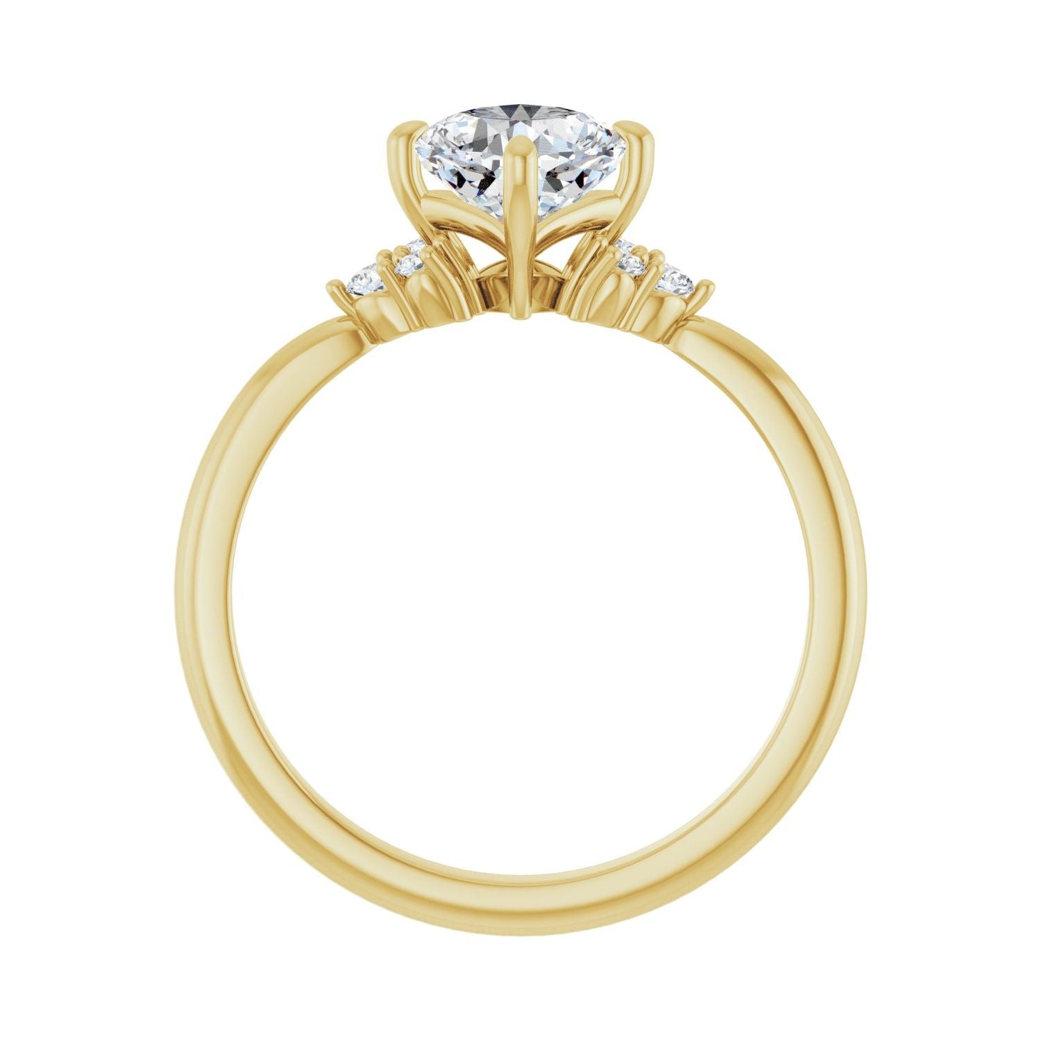 Emberlyn — Cushion center, yellow gold